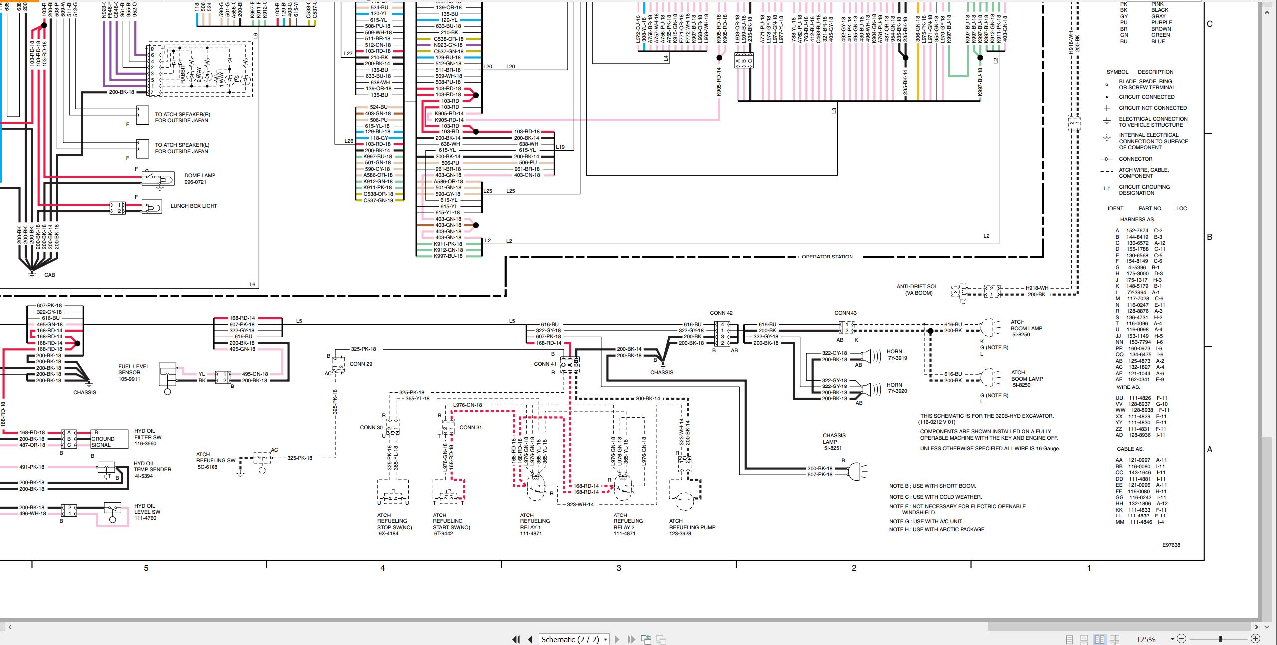 CAT Excavator 320B Electrical Hydraulic Schematic (2)