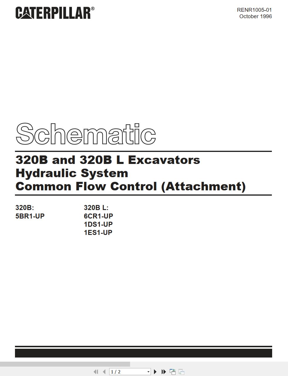 CAT Excavator 320B L Electrical Hydraulic Schematic (3)