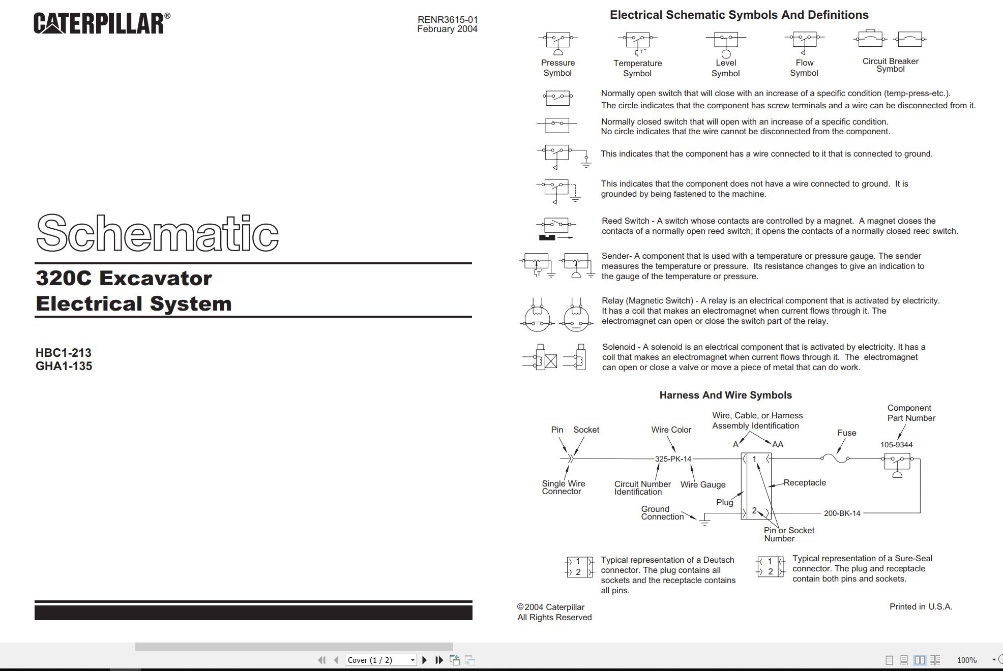 CAT Excavator 320C Electrical Hydraulic Schematic (1)