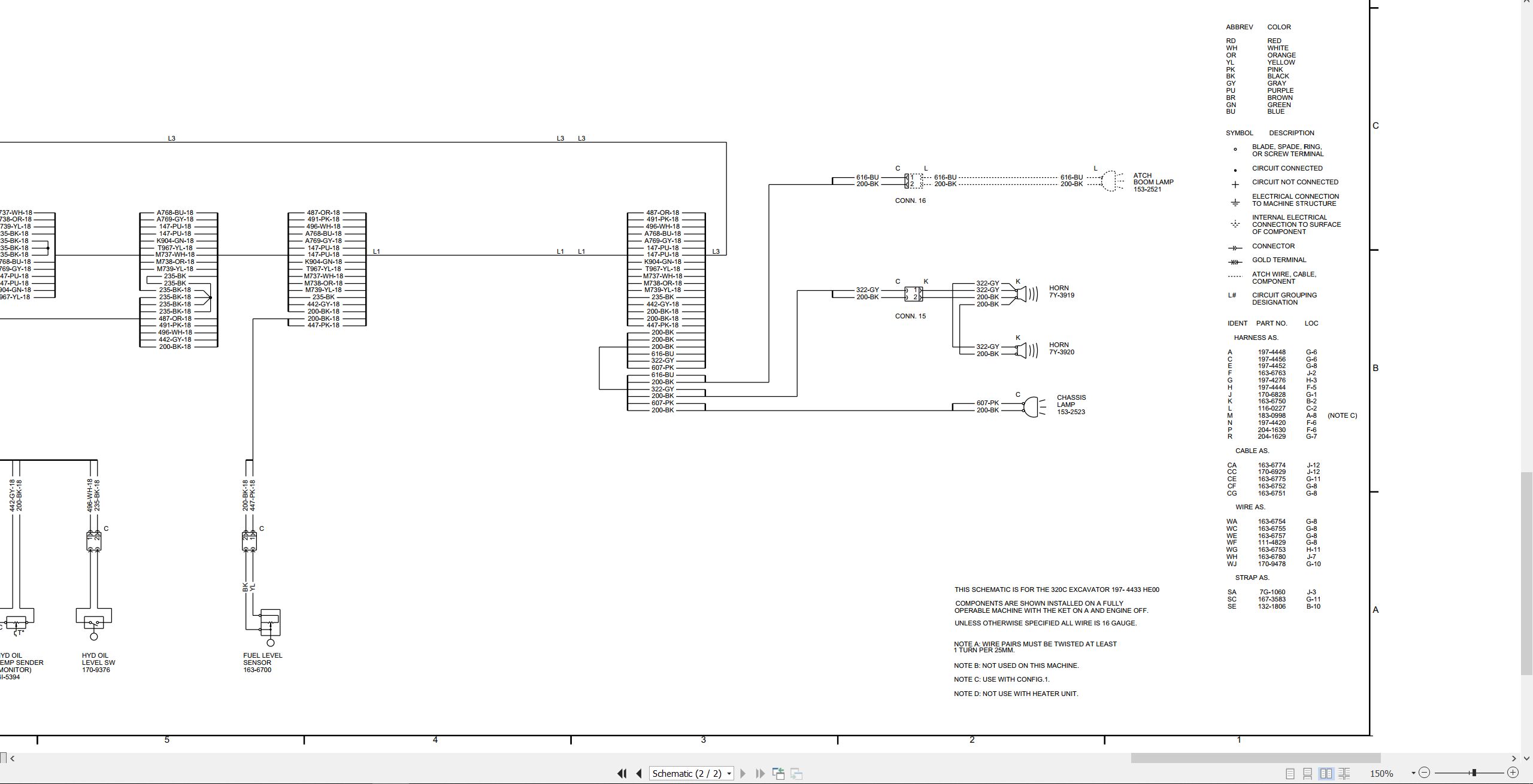 CAT Excavator 320C Electrical Hydraulic Schematic (2)