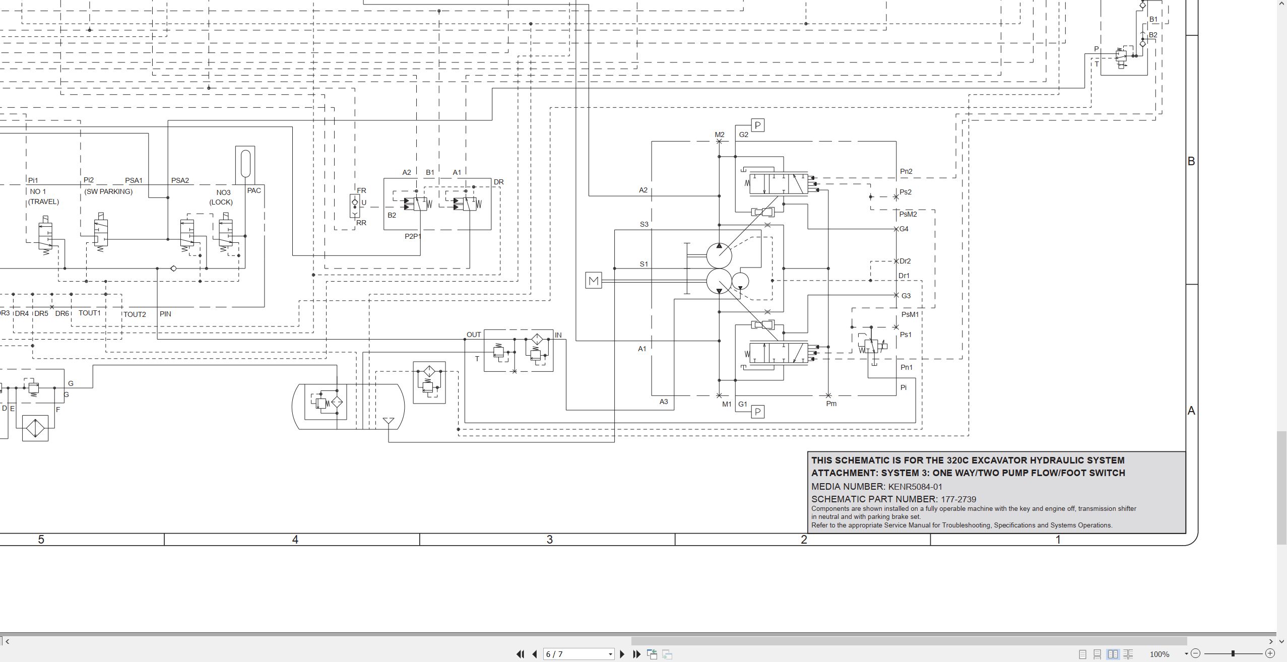 CAT Excavator 320C Electrical Hydraulic Schematic (3)