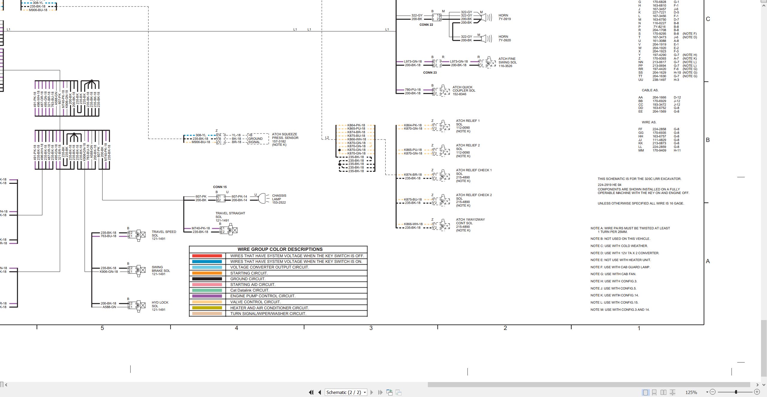 CAT Excavator 320C LRR Electrical Hydraulic Schematic (2)