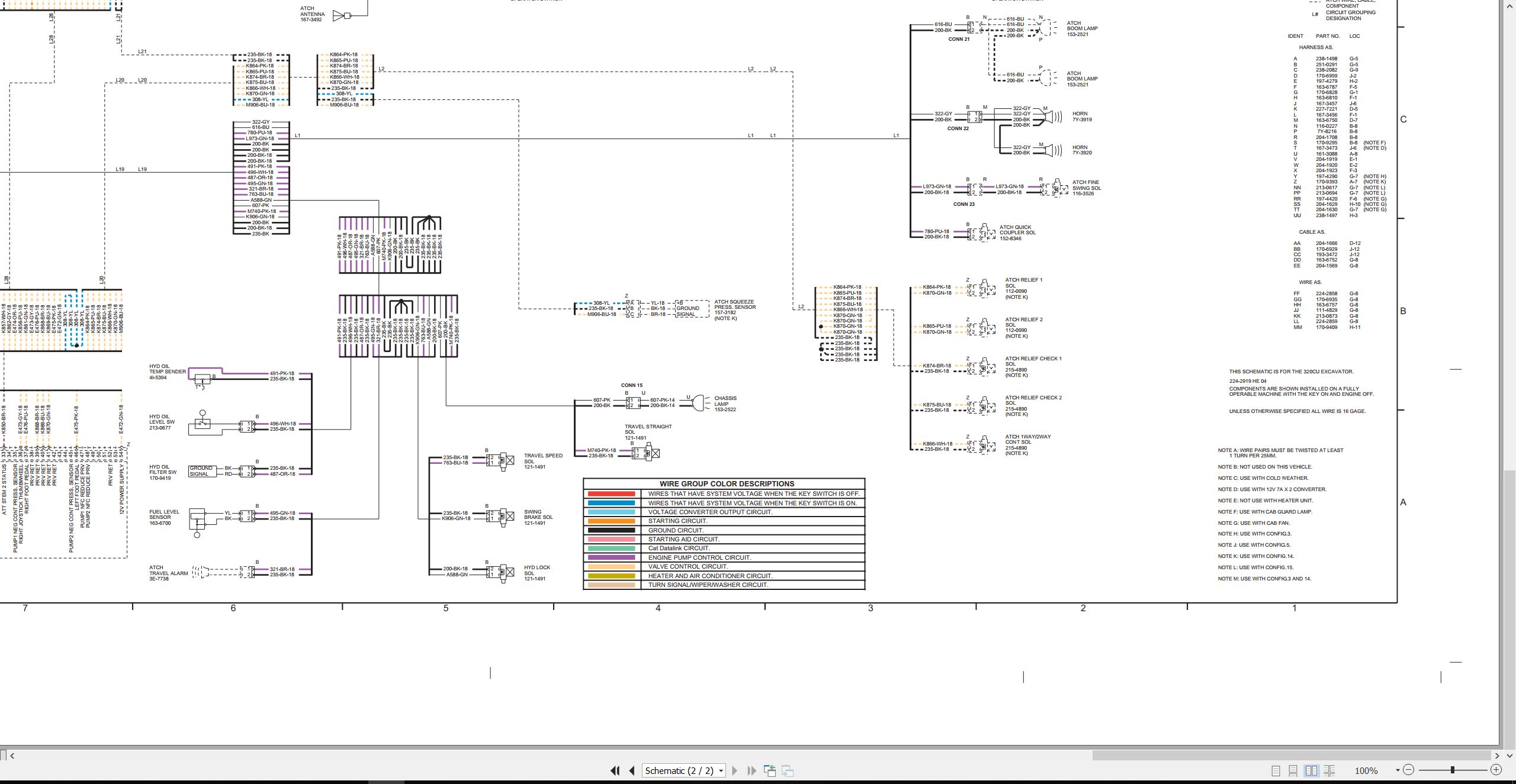 CAT Excavator 320C U Electrical Hydraulic Schematic (2)