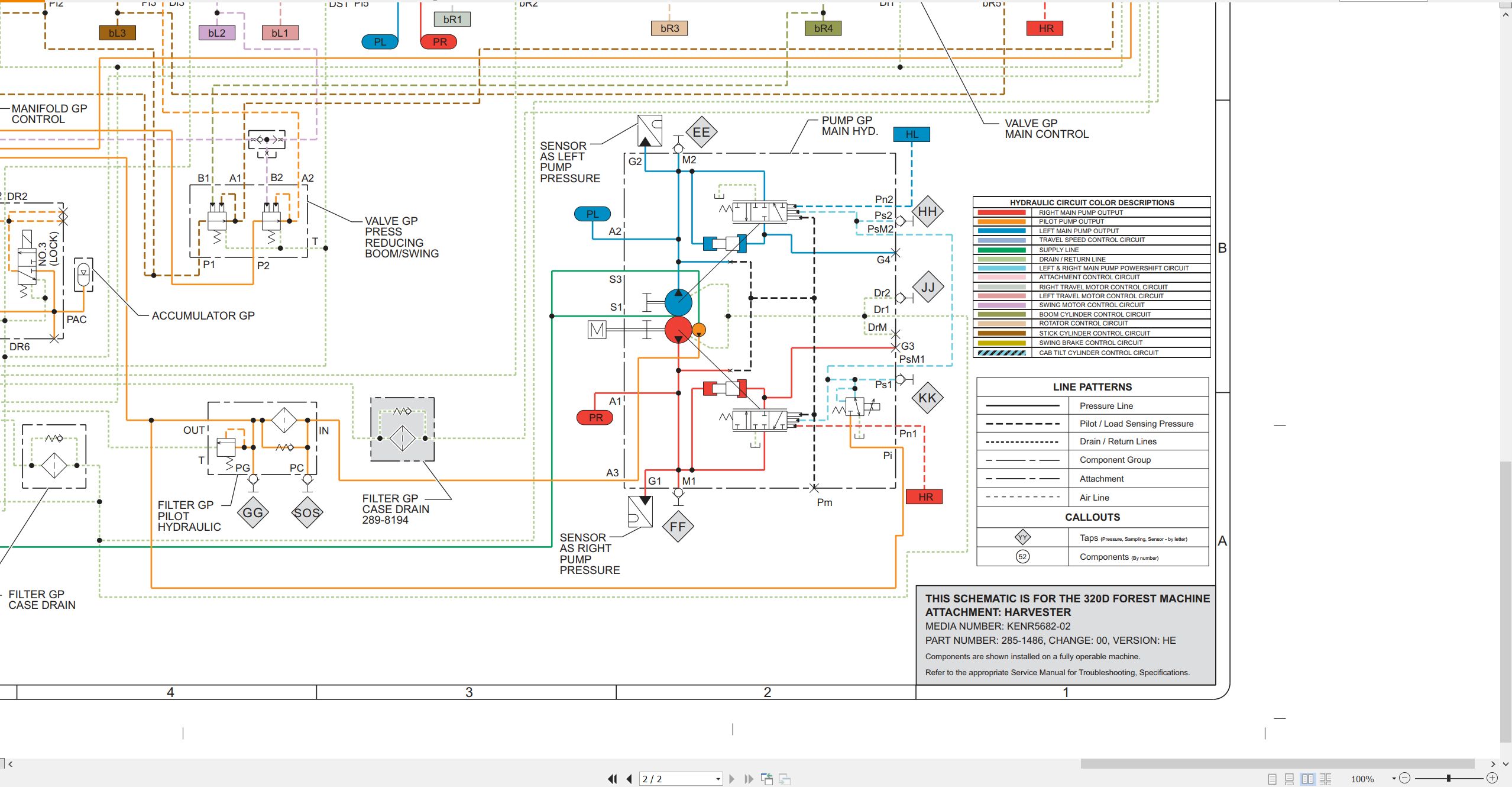 CAT Excavator 320D Electrical Hydraulic Schematic (3)