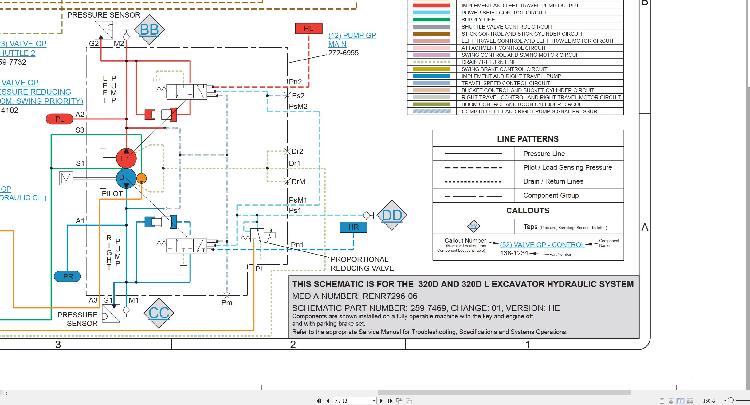 CAT Excavator 320D L Hydraulic Schematic (2)