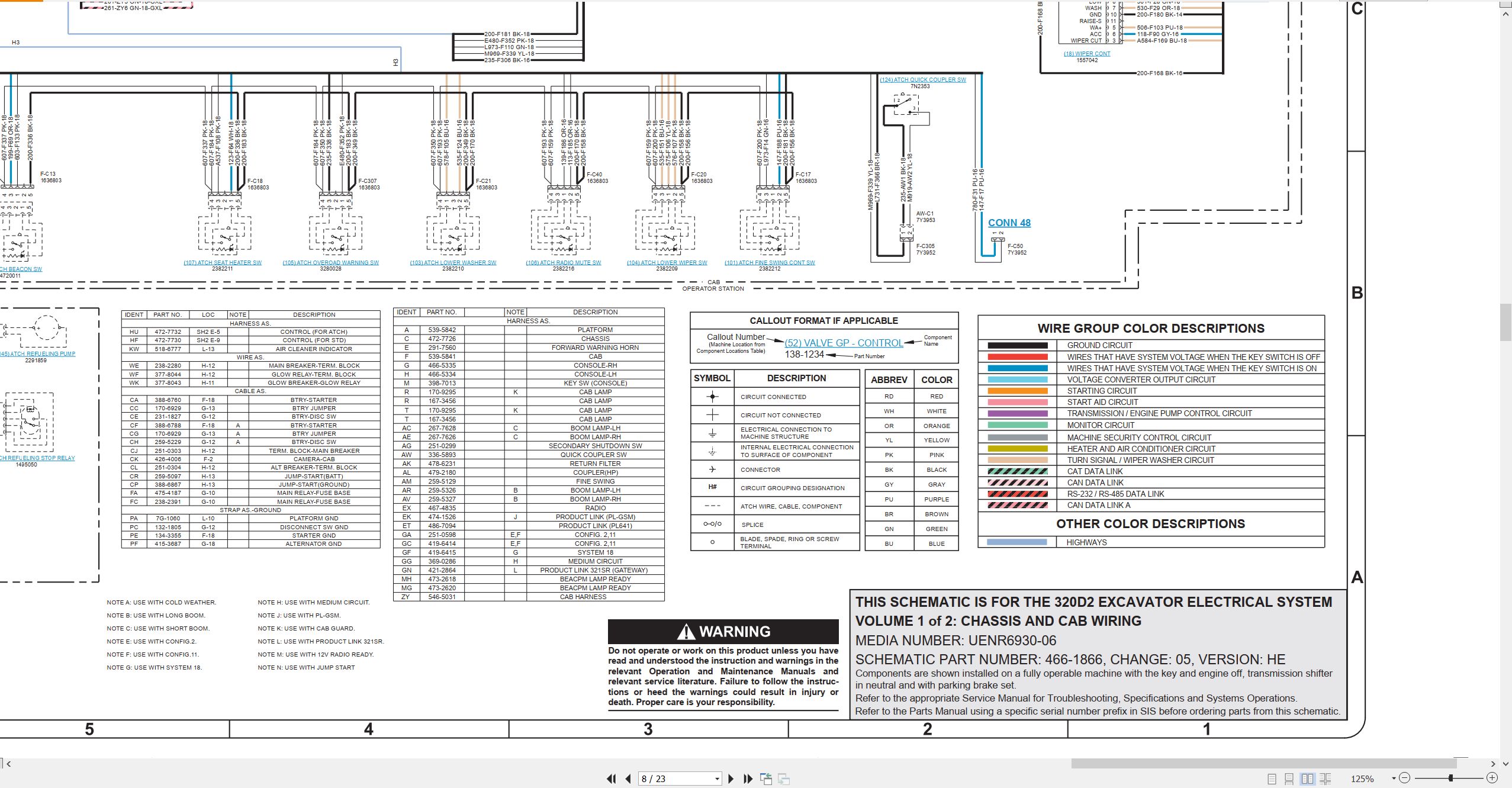 CAT Excavator 320D2 Electrical Hydraulic Schematic (2)