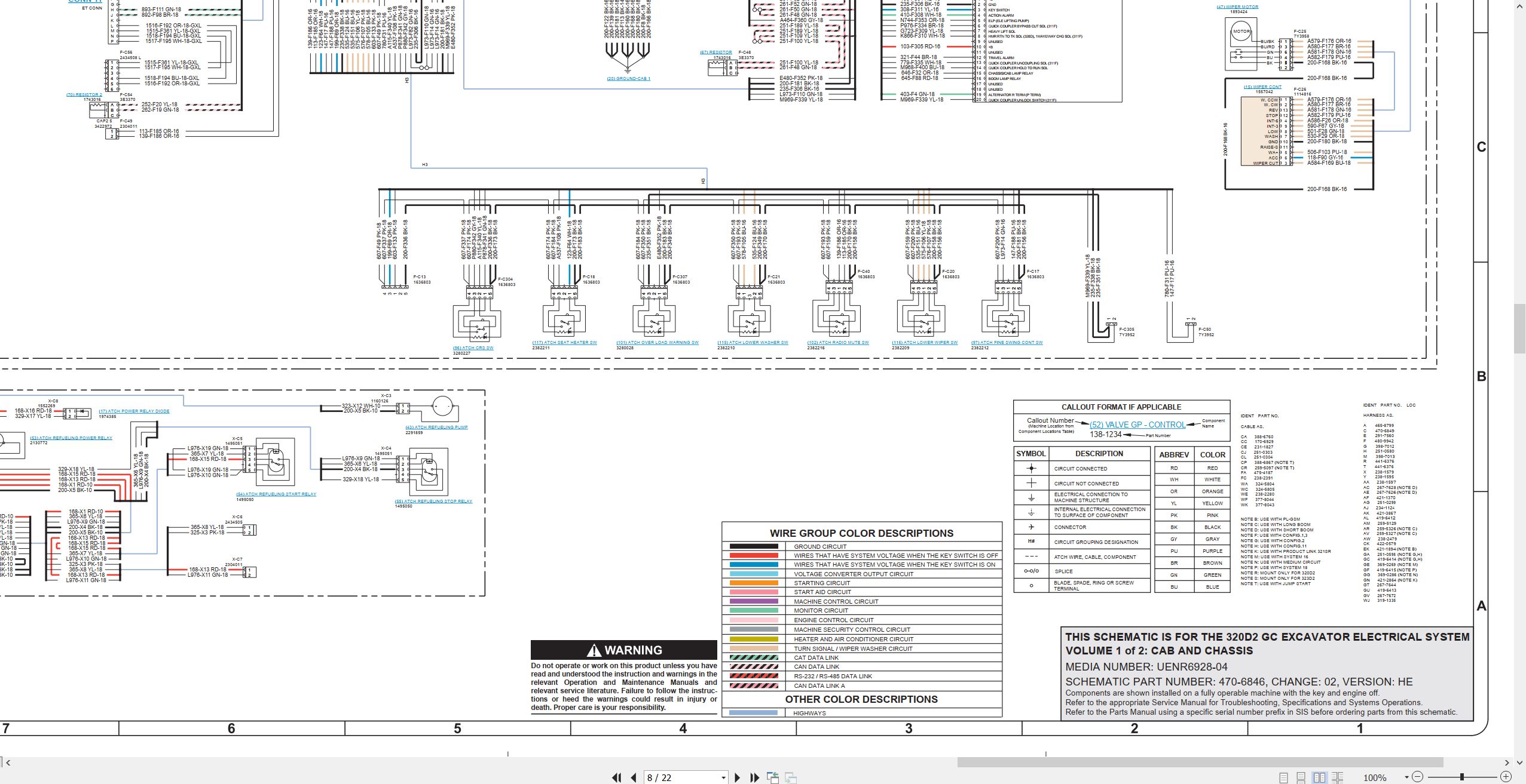 CAT Excavator 320D2 GC Electrical Hydraulic Schematic (2)