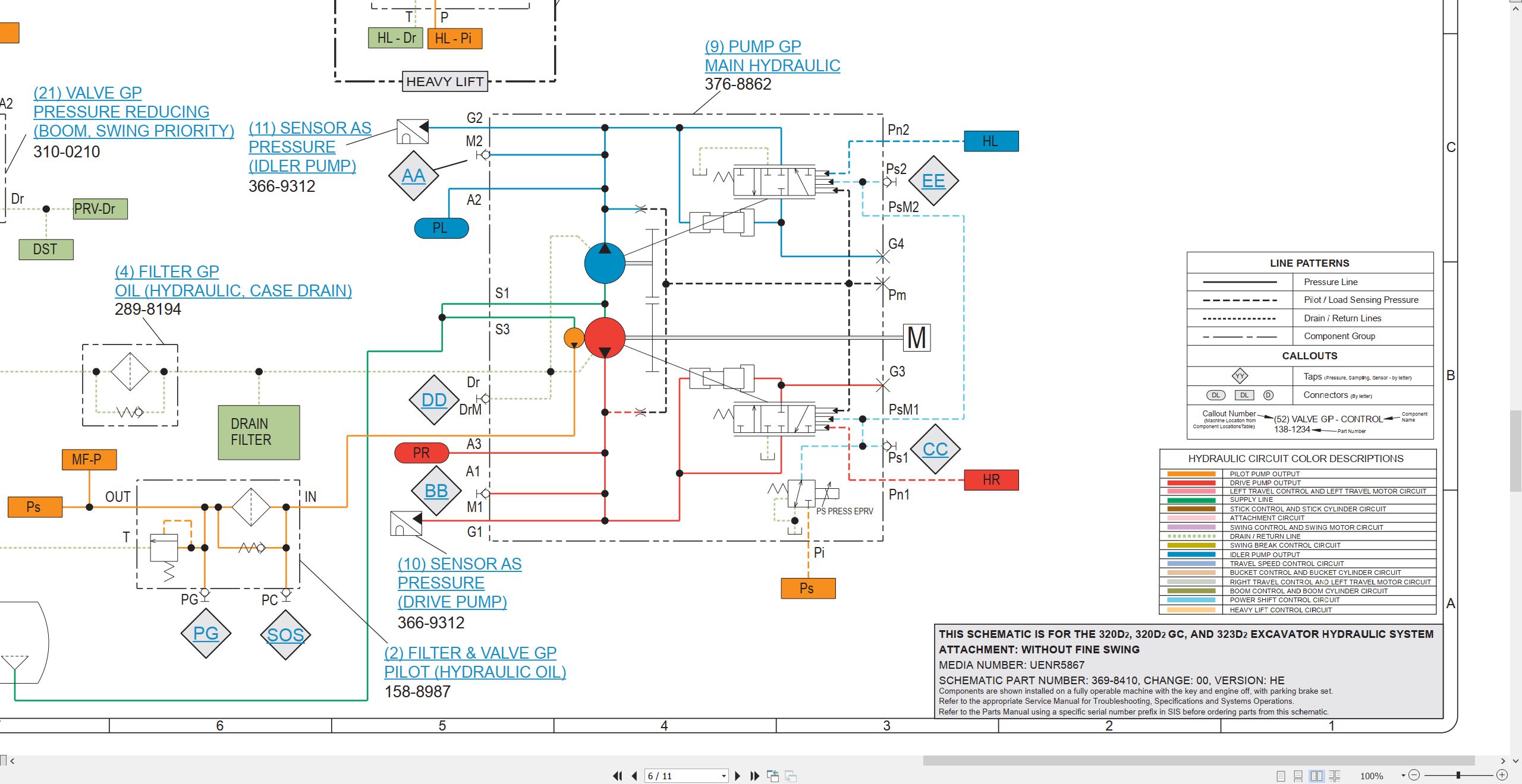 CAT Excavator 320D2 GC Electrical Hydraulic Schematic (3)