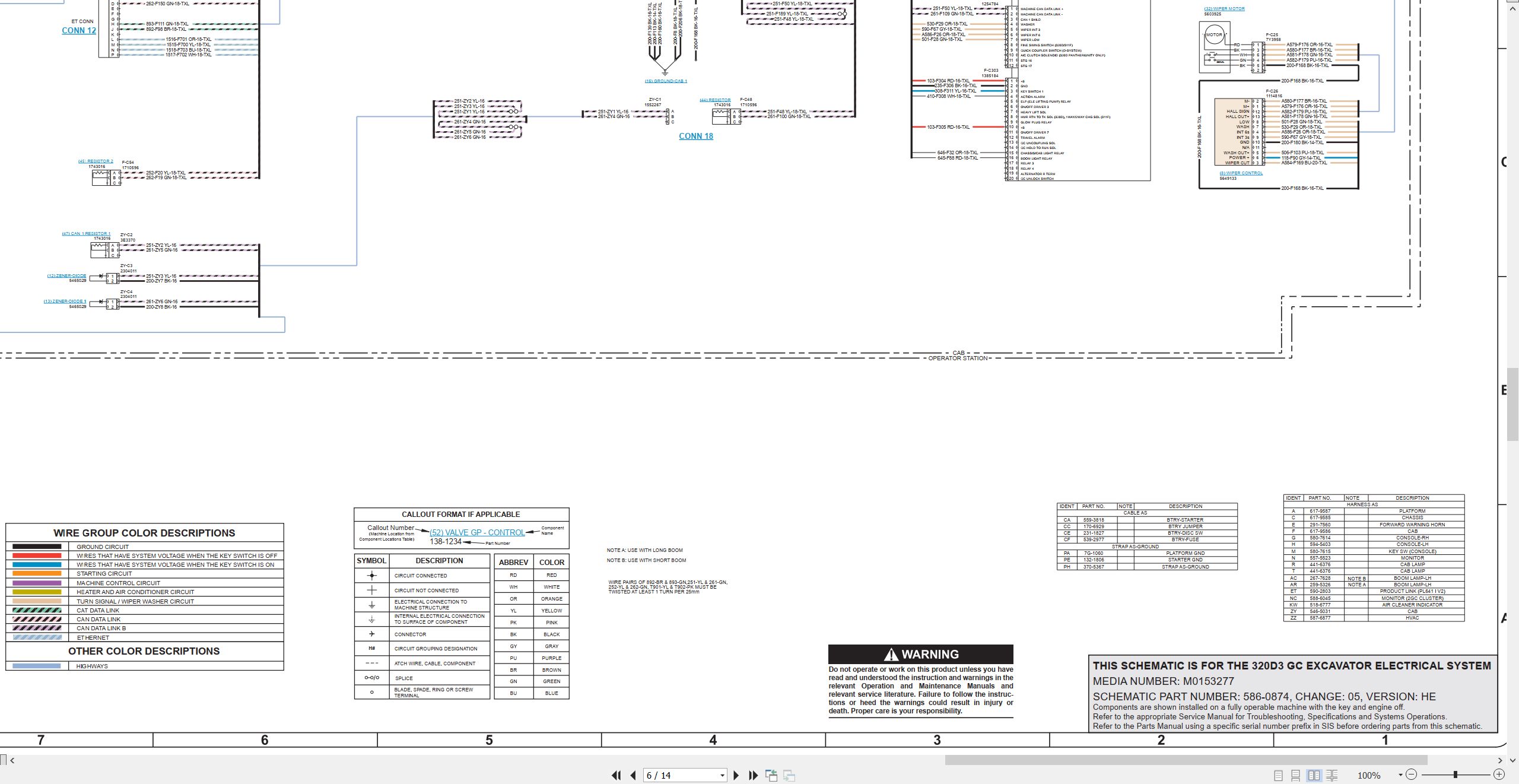 CAT Excavator 320D3 Electrical Hydraulic Schematic (2)