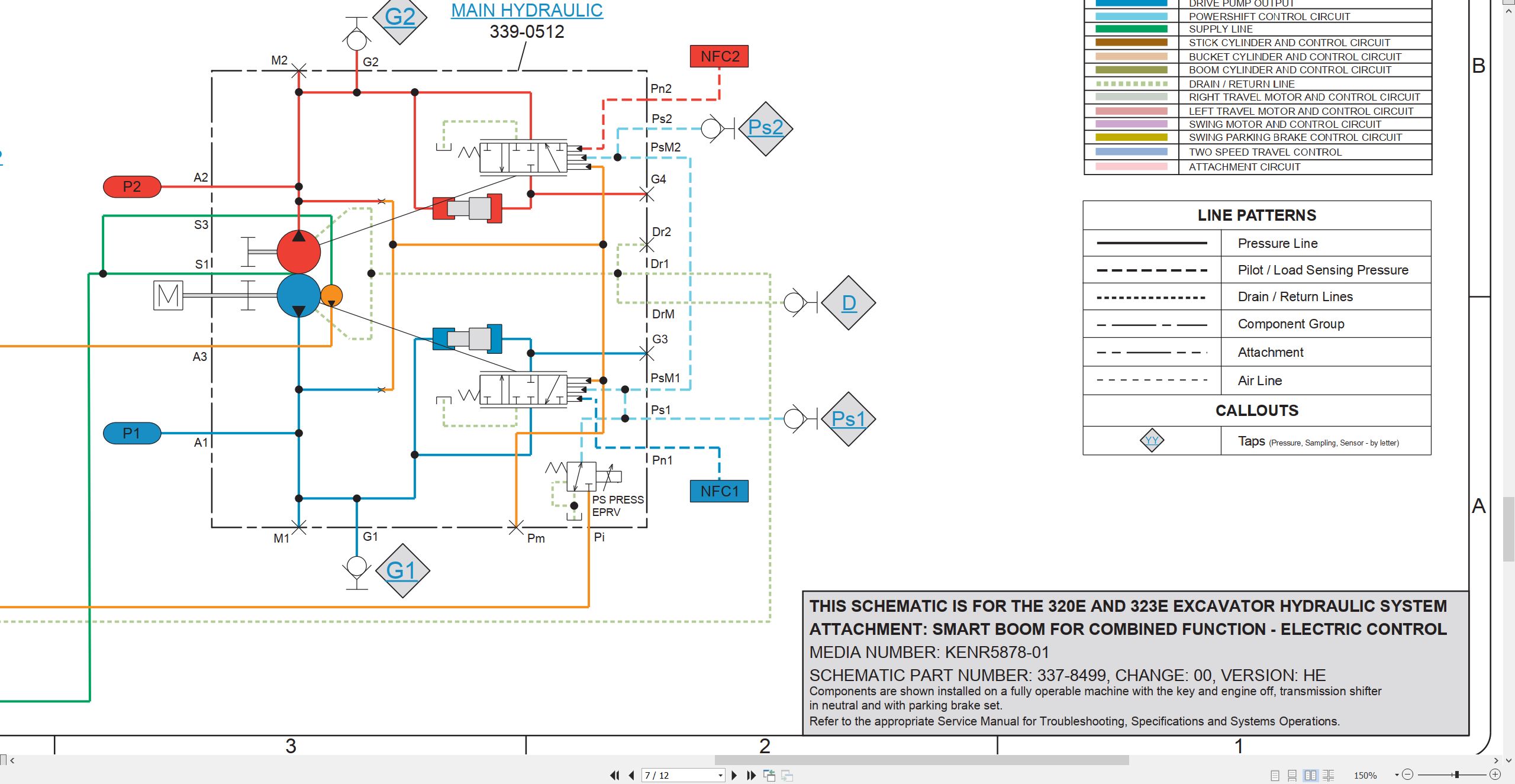 CAT Excavator 320E Electrical Hydraulic Schematic (3)