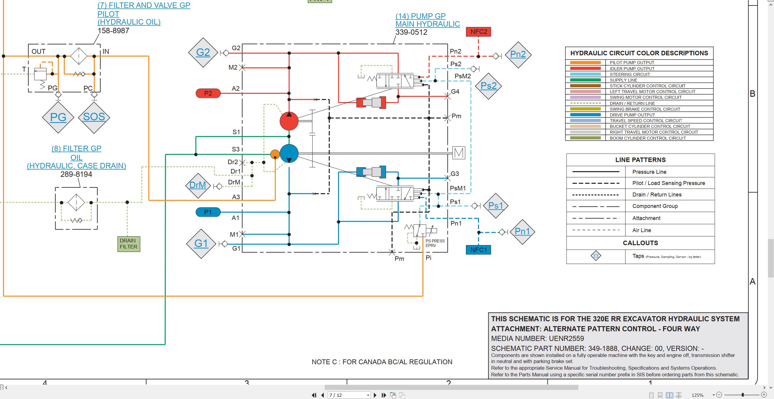 CAT Excavator 320E RR Electrical Hydraulic Schematic (3)