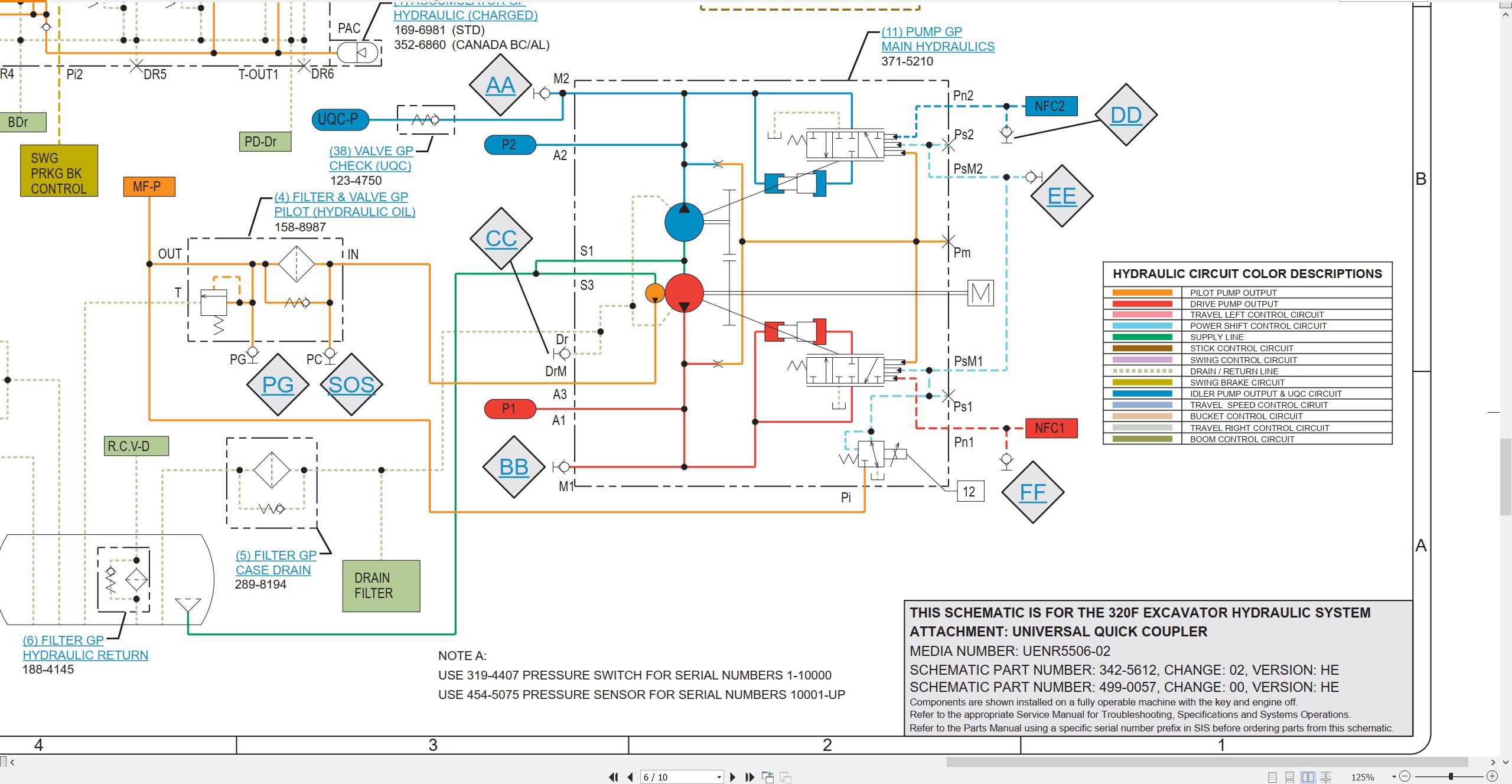 CAT Excavator 320F Electrical Hydraulic Schematic (3)