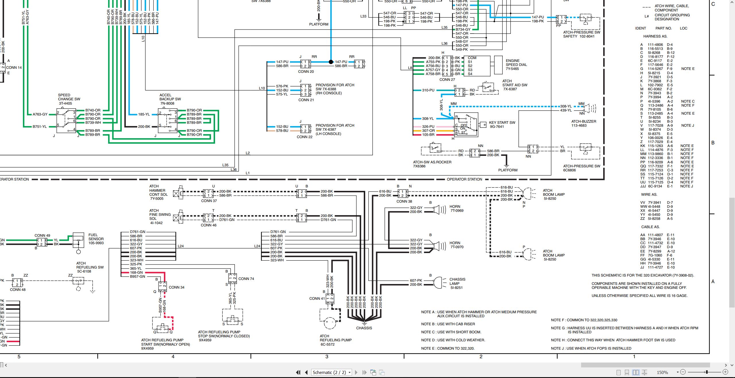 CAT Excavator 320L Electrical Hydraulic Schematic (2)