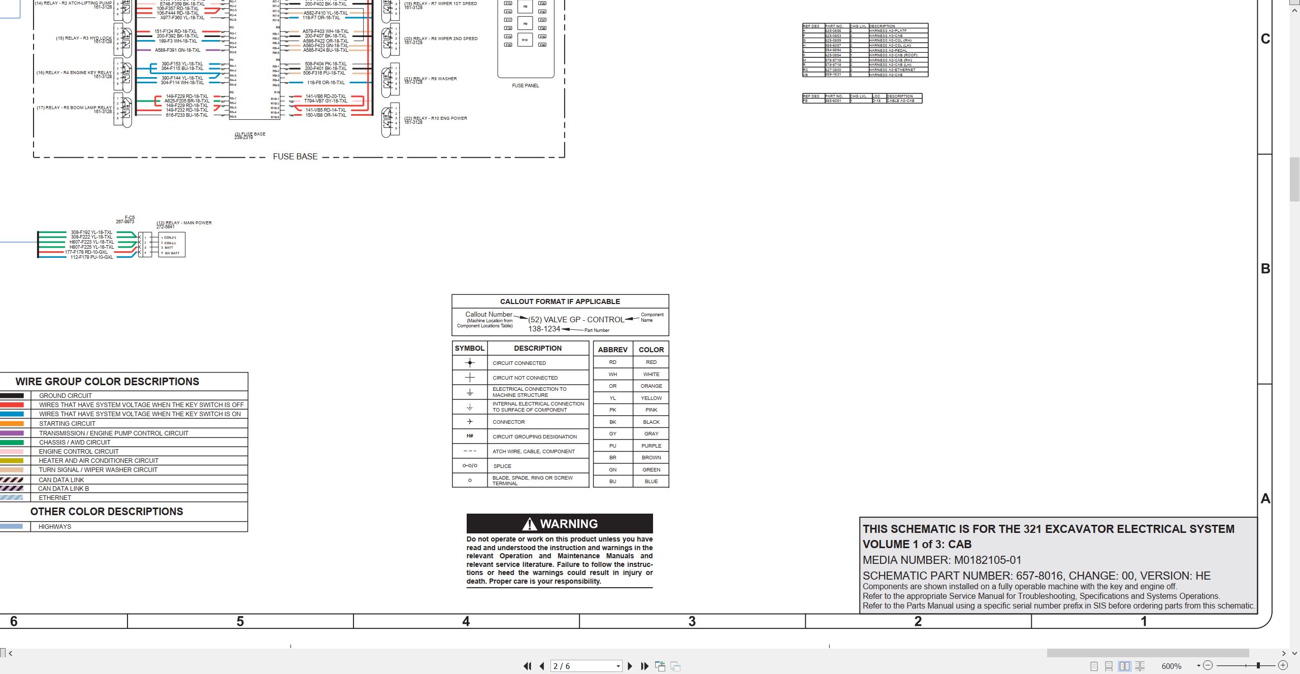 CAT Excavator 321 Electrical Hydraulic Schematic (2)