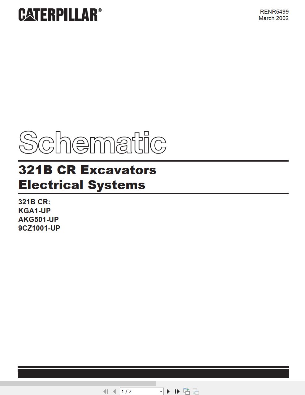 CAT Excavator 321B CR Electrical Schematic RENR5499 00 2002 (1)