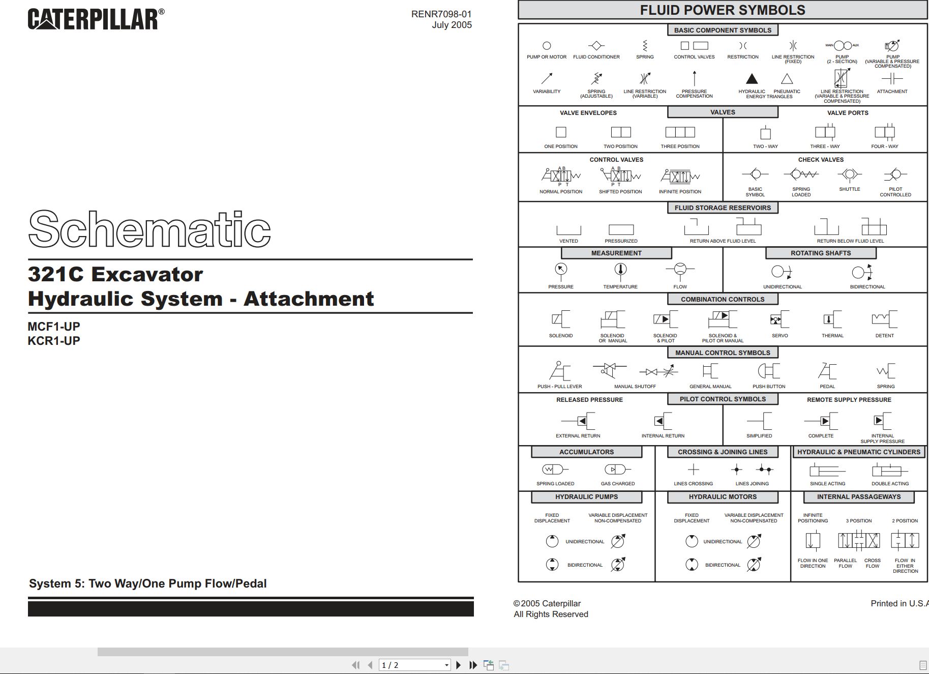 CAT Excavator 321C Hydraulic Schematic (1)