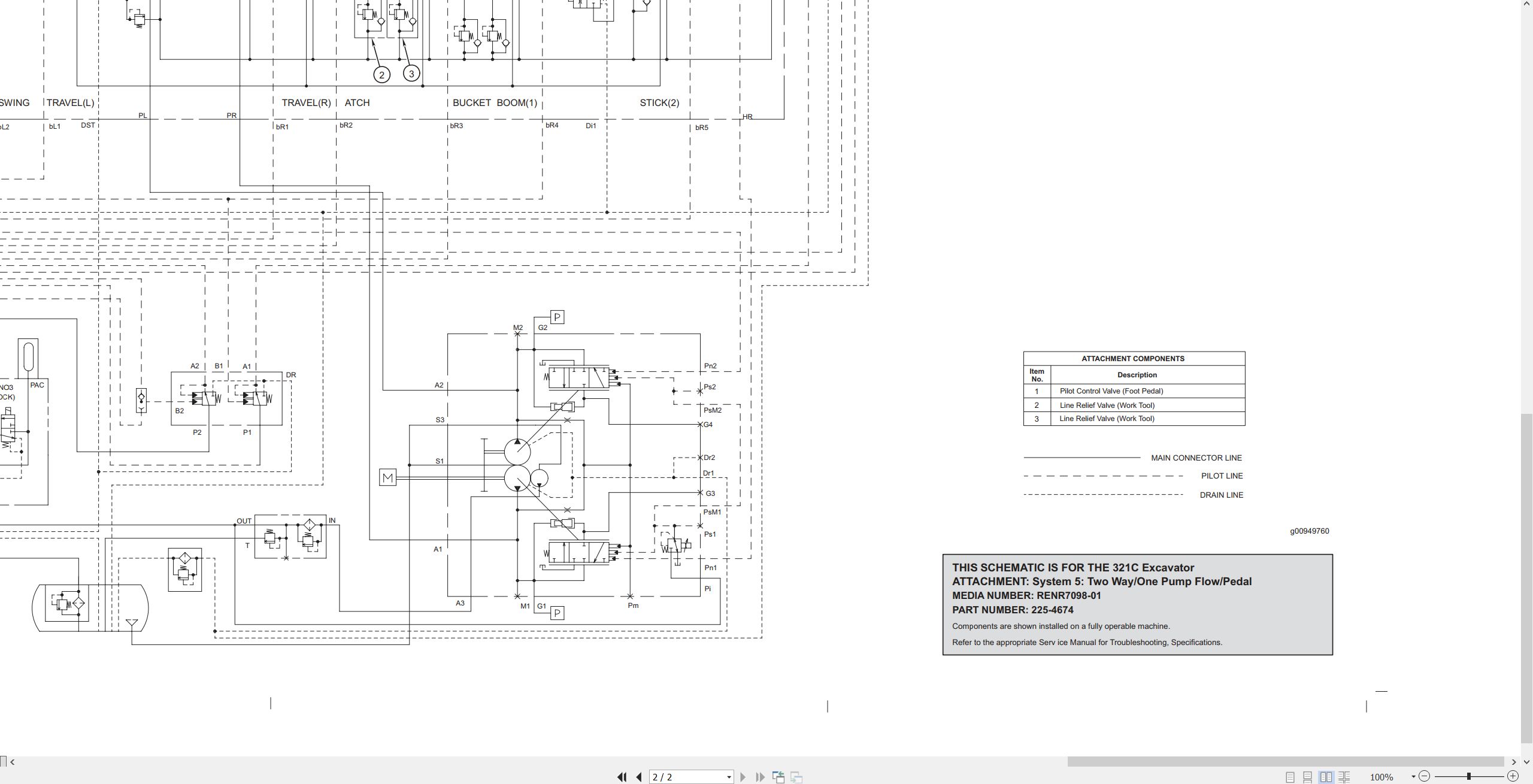 CAT Excavator 321C Hydraulic Schematic (2)