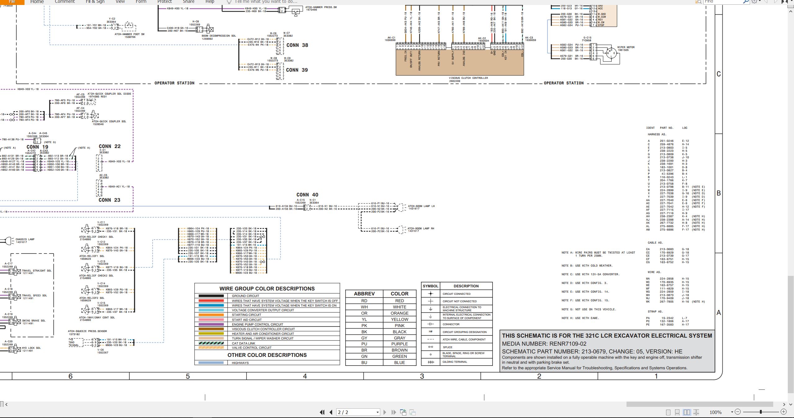 CAT Excavator 321C LCR Electrical Schematic (2)