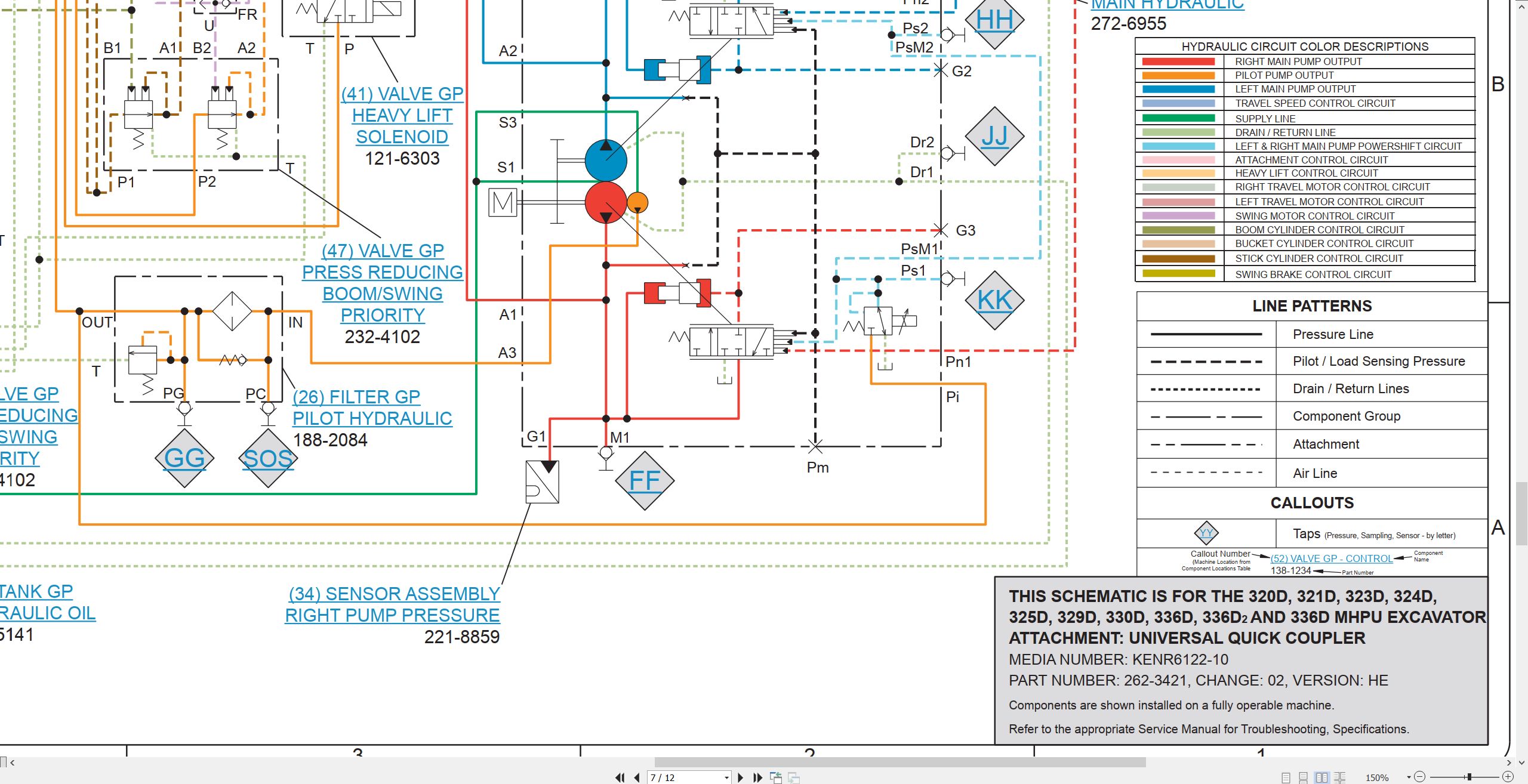 CAT Excavator 321D Hydraulic Schematic (2)
