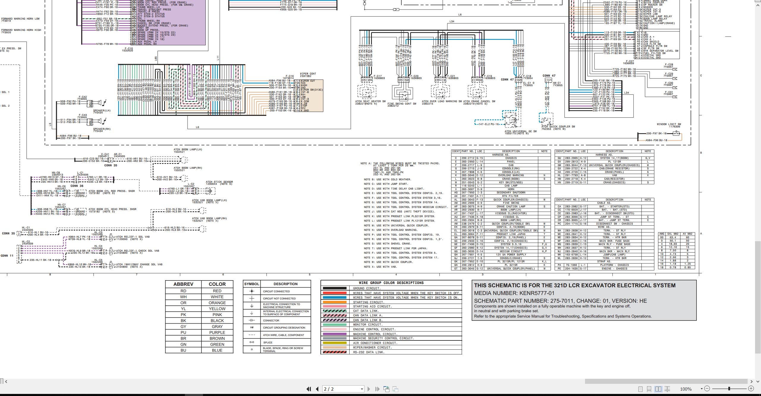 CAT Excavator 321D LCR Electrical Hydraulic Schematic (2)