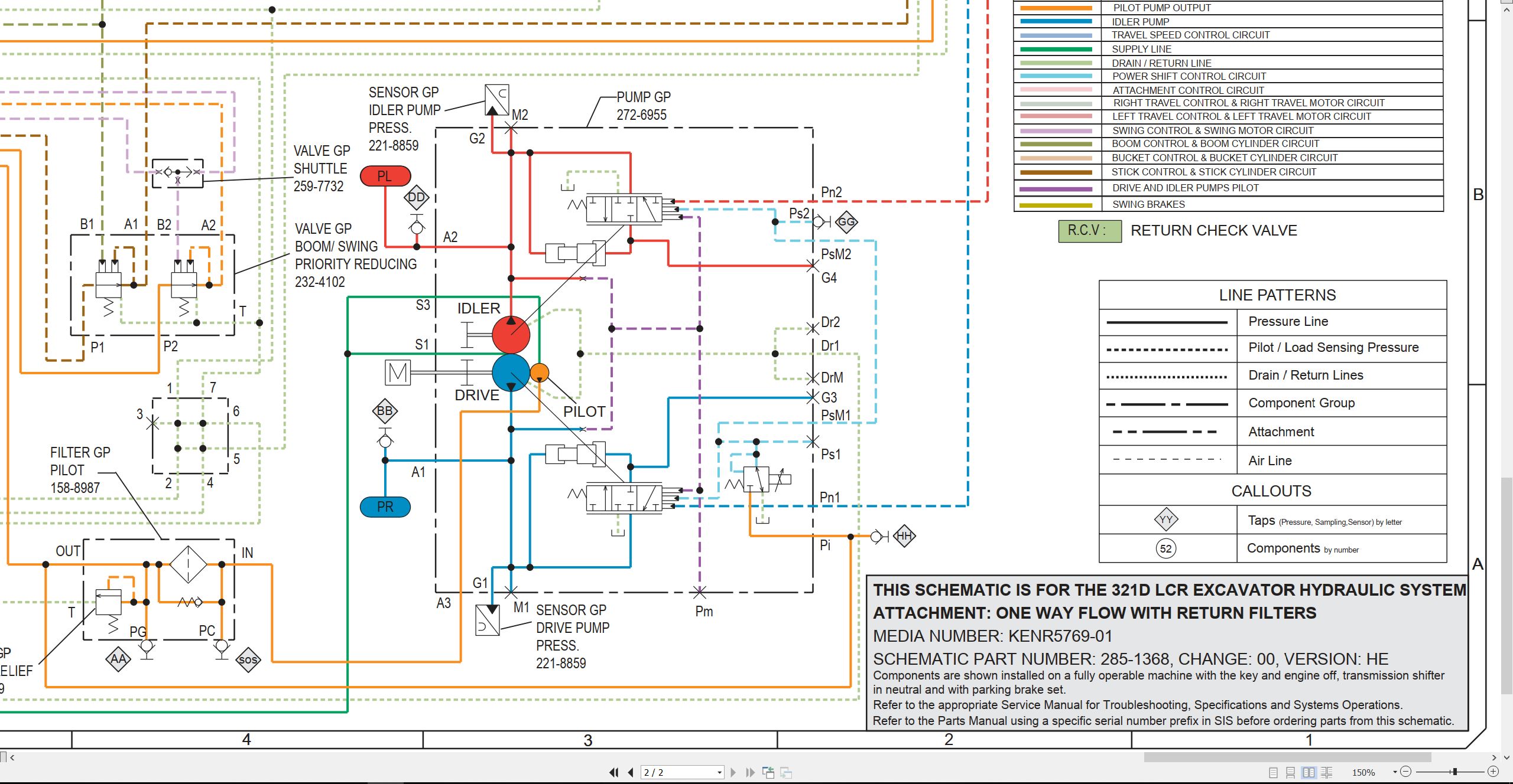 CAT Excavator 321D LCR Electrical Hydraulic Schematic (3)