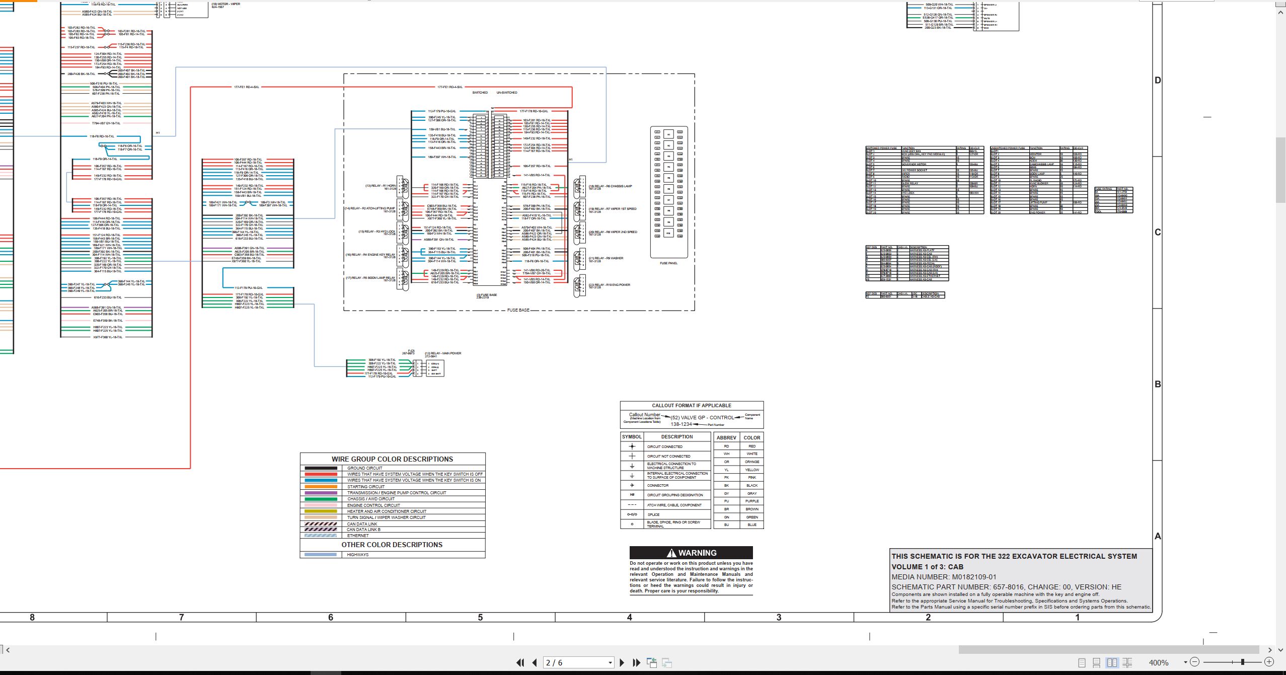 CAT Excavator 322 Electrical Hydraulic Schematic (2)
