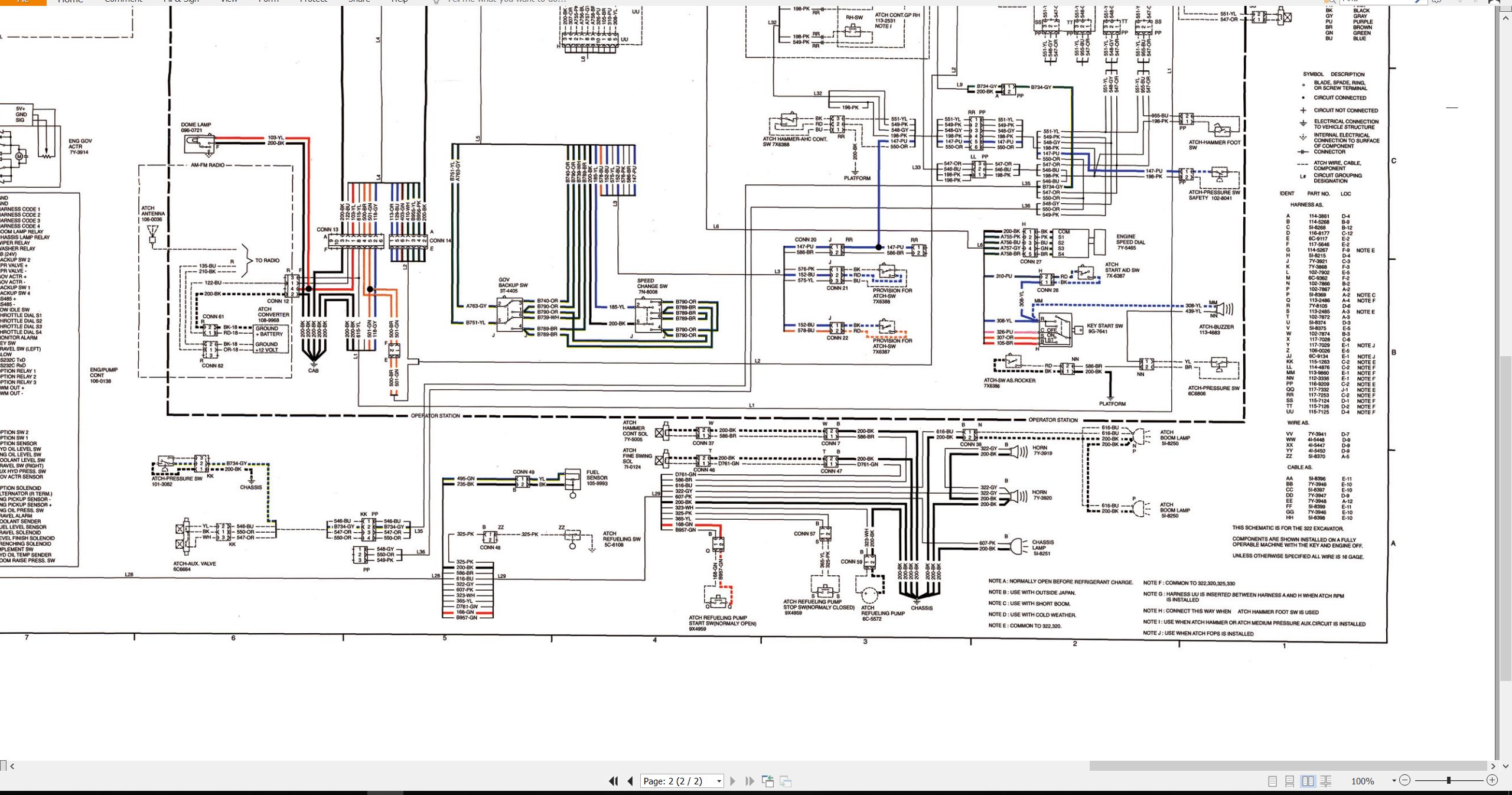 CAT Excavator 322 L 322 N 322 LN Electrical Schematic SENR8738 01 2010 (2)