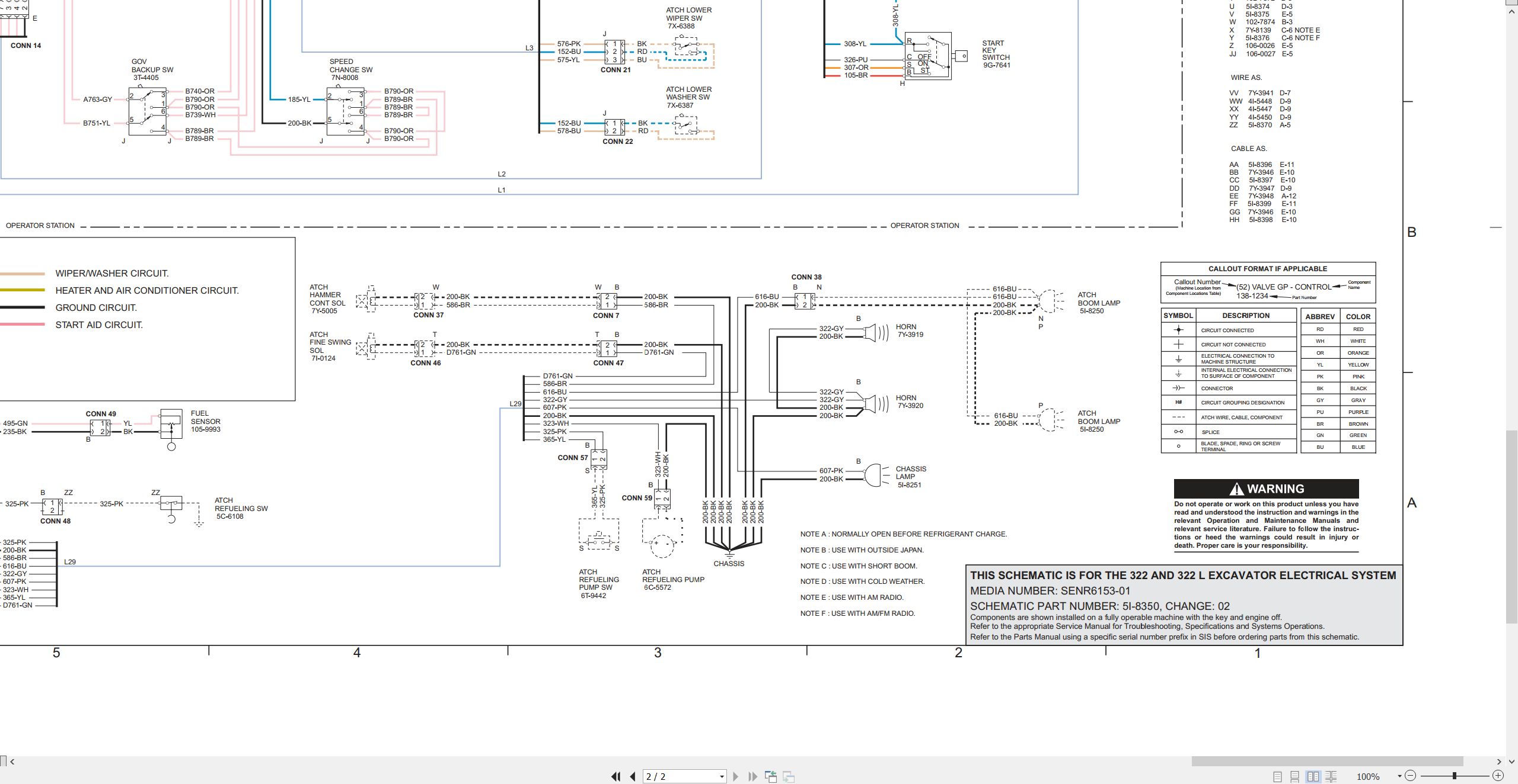 CAT Excavator 322 L Electrical Schematic (2)