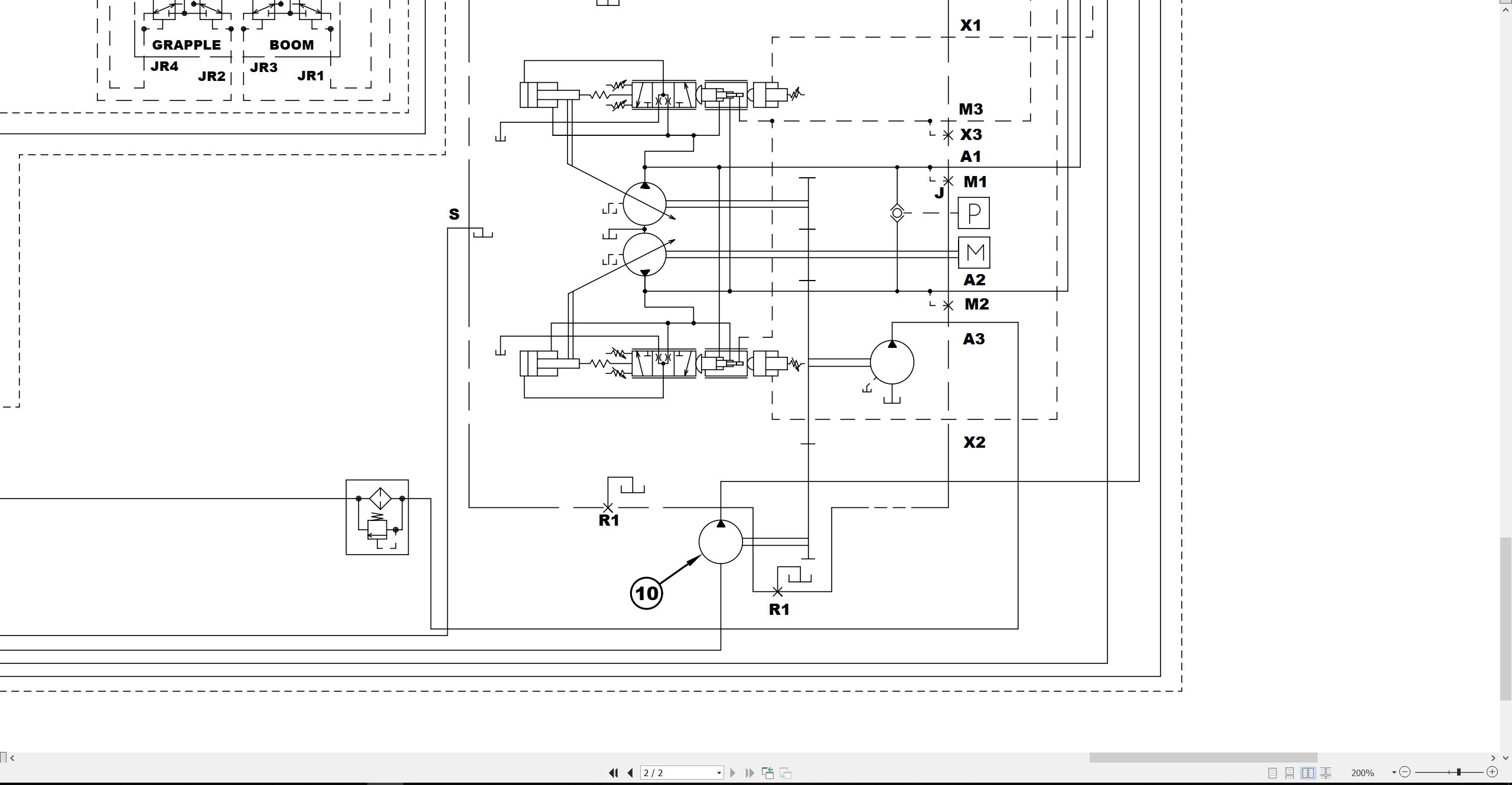 CAT Excavator 322B Electrical Hydraulic Schematic (3)