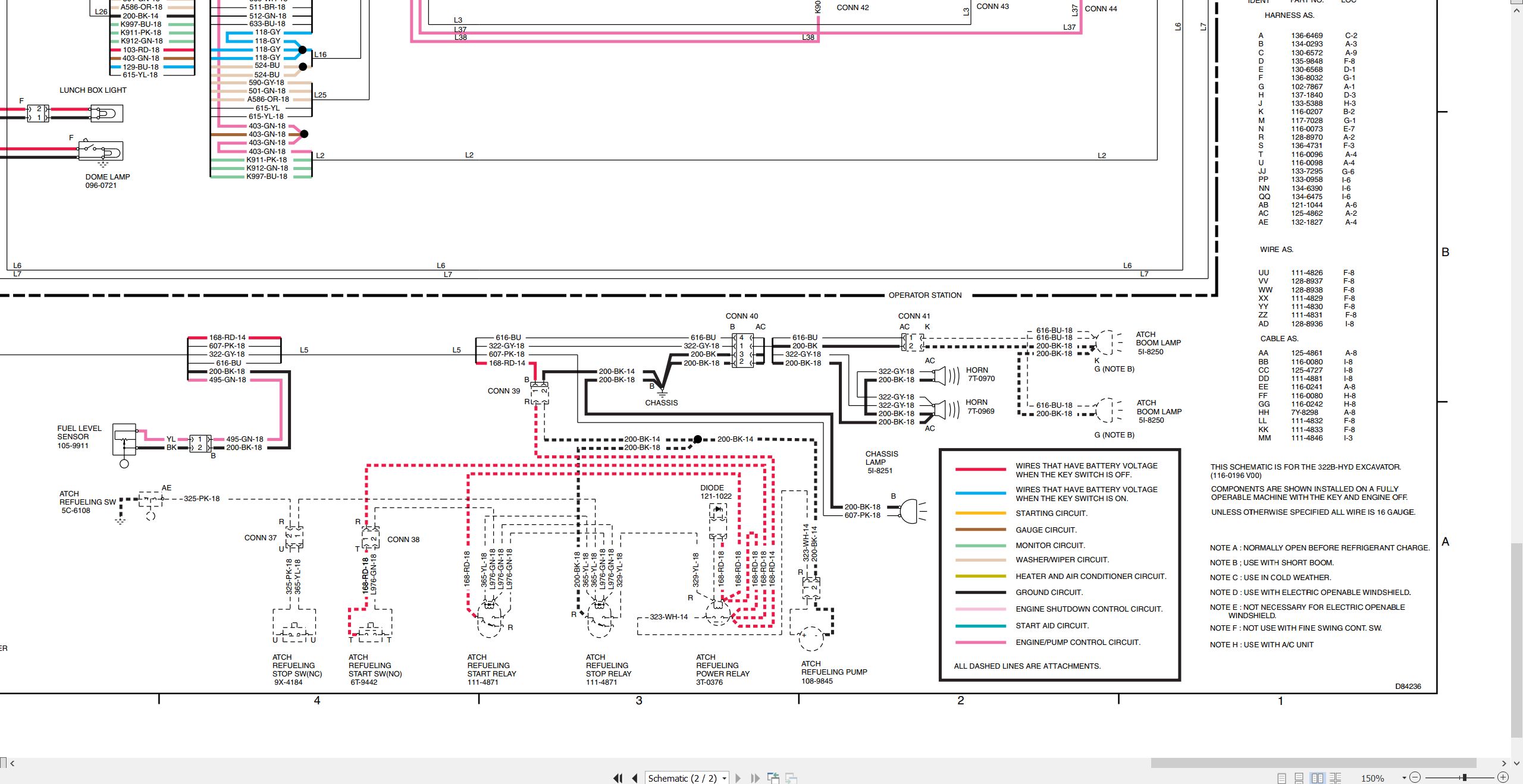 CAT Excavator 322B L 322B LN Electrical Schematic SENR1920 00 1996 (2)