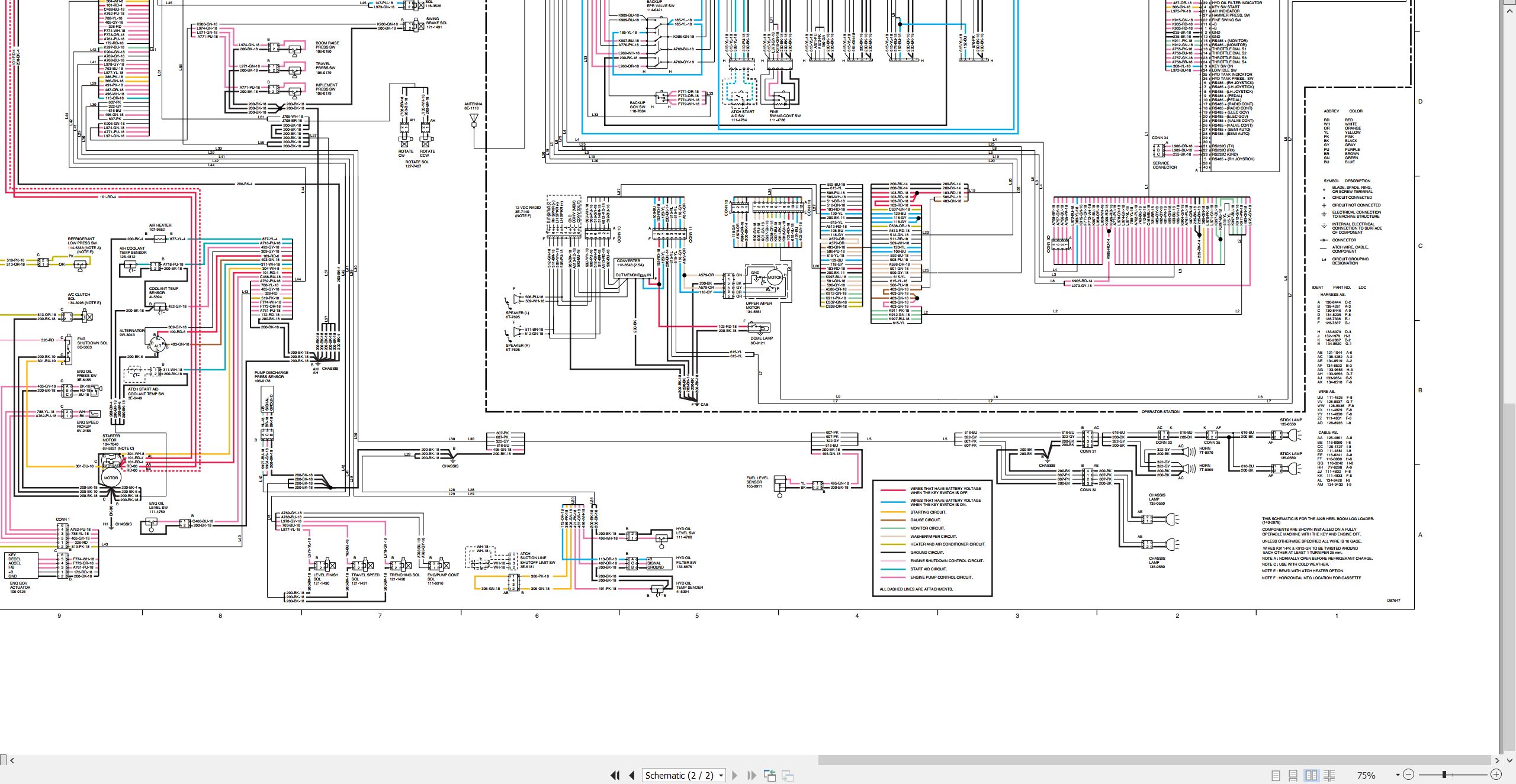 CAT Excavator 322B L Electrical Hydraulic Schematic (2)