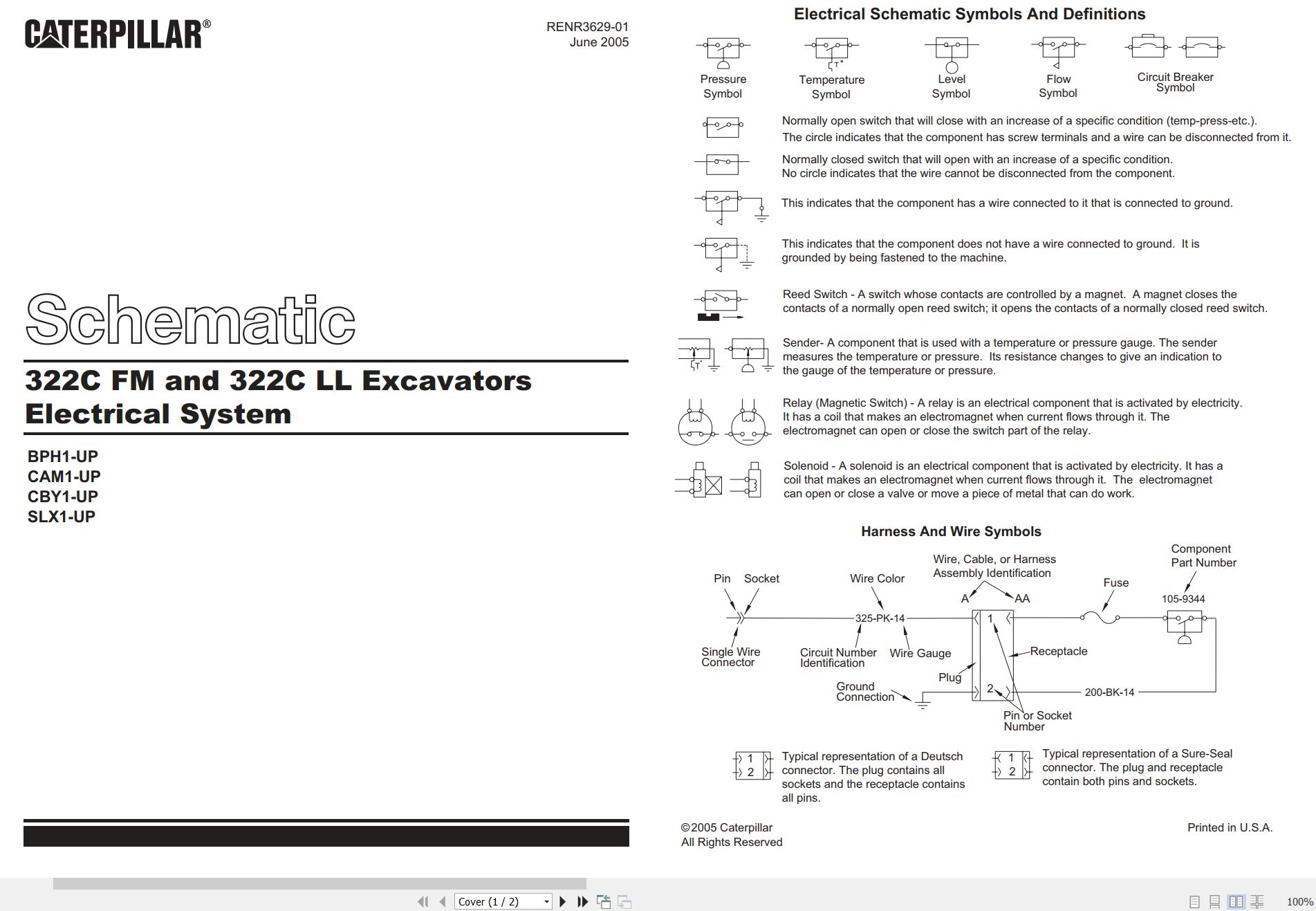 CAT Excavator 322C FM Electrical Hydraulic Schematic (1)