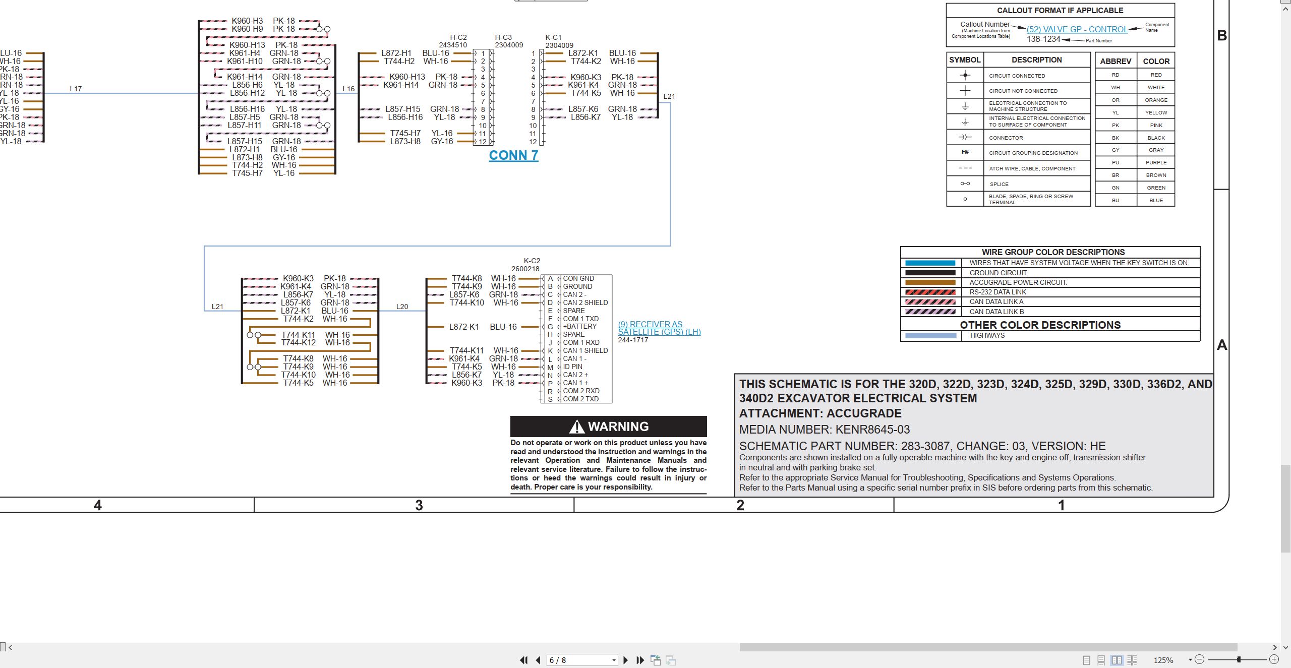 CAT Excavator 322D to 340D2 Electrical Schematic KENR8645 03 2019 (2)