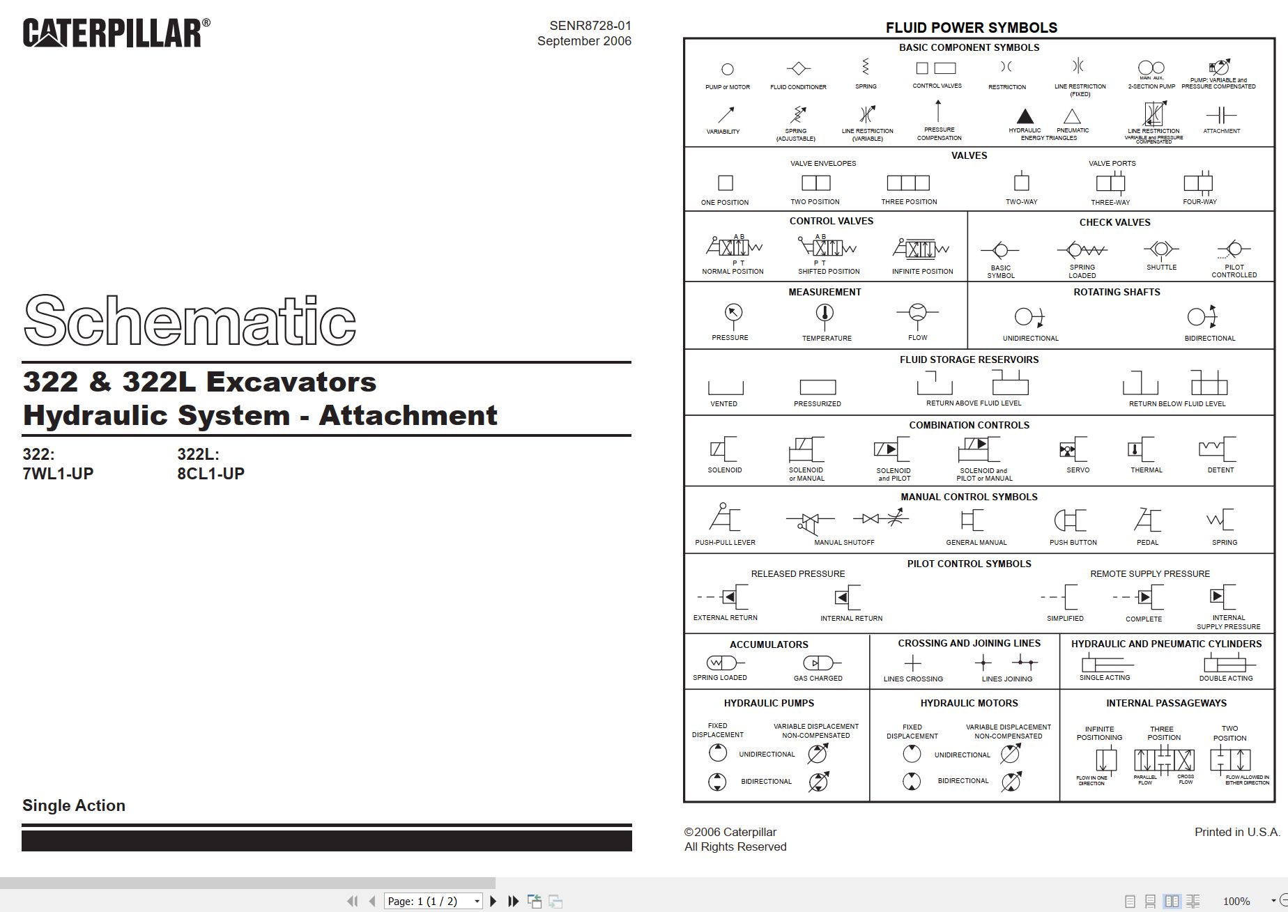 CAT Excavator 322L Hydraulic Schematic (1)