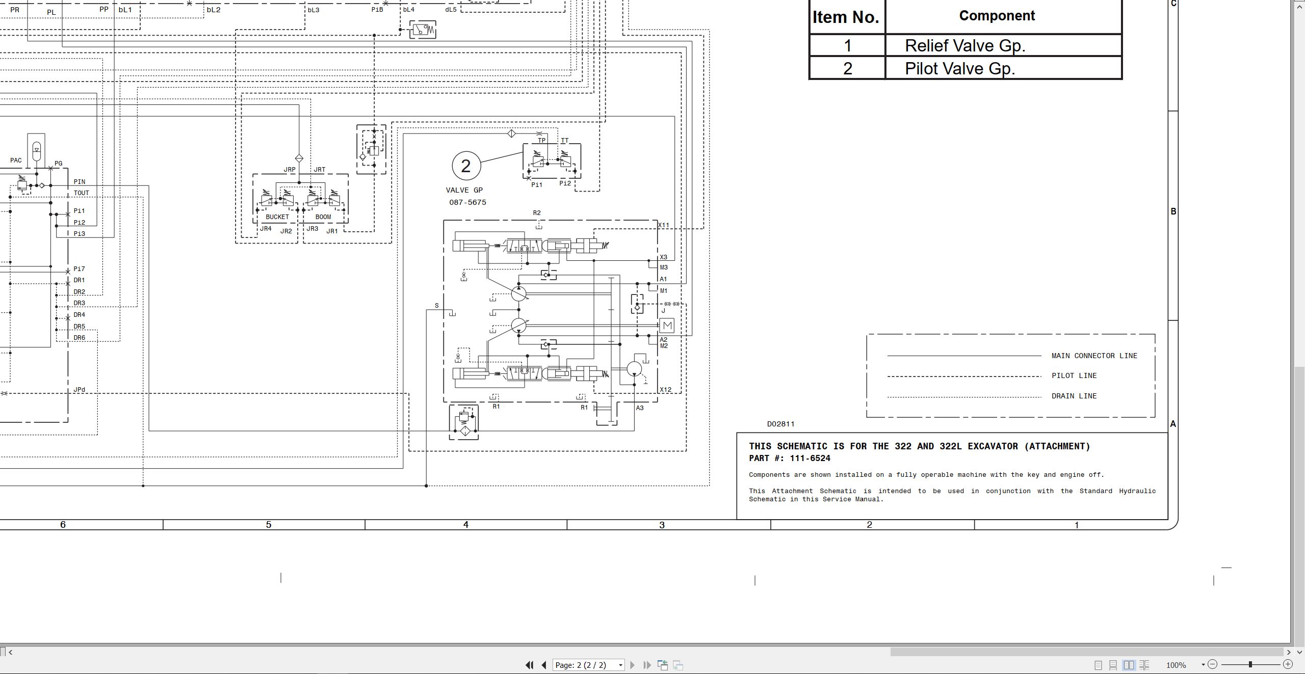 CAT Excavator 322L Hydraulic Schematic (2)