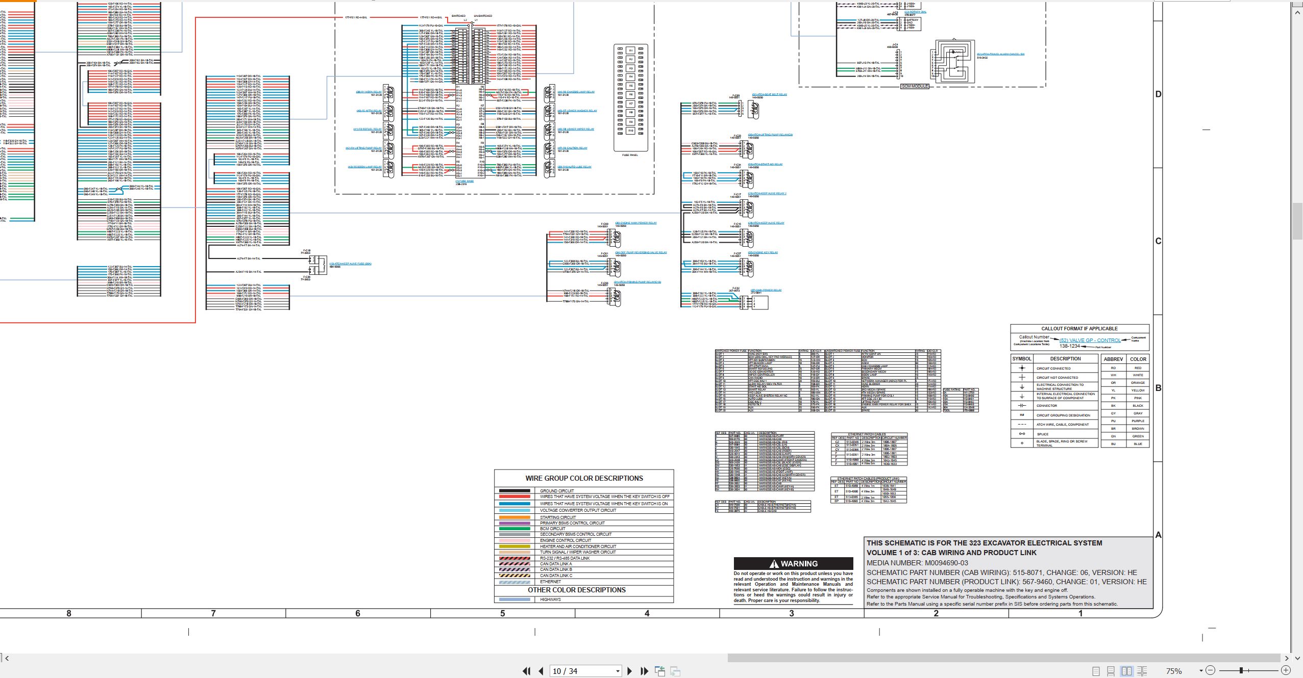 CAT Excavator 323 Electrical Hydraulic Schematic (2)