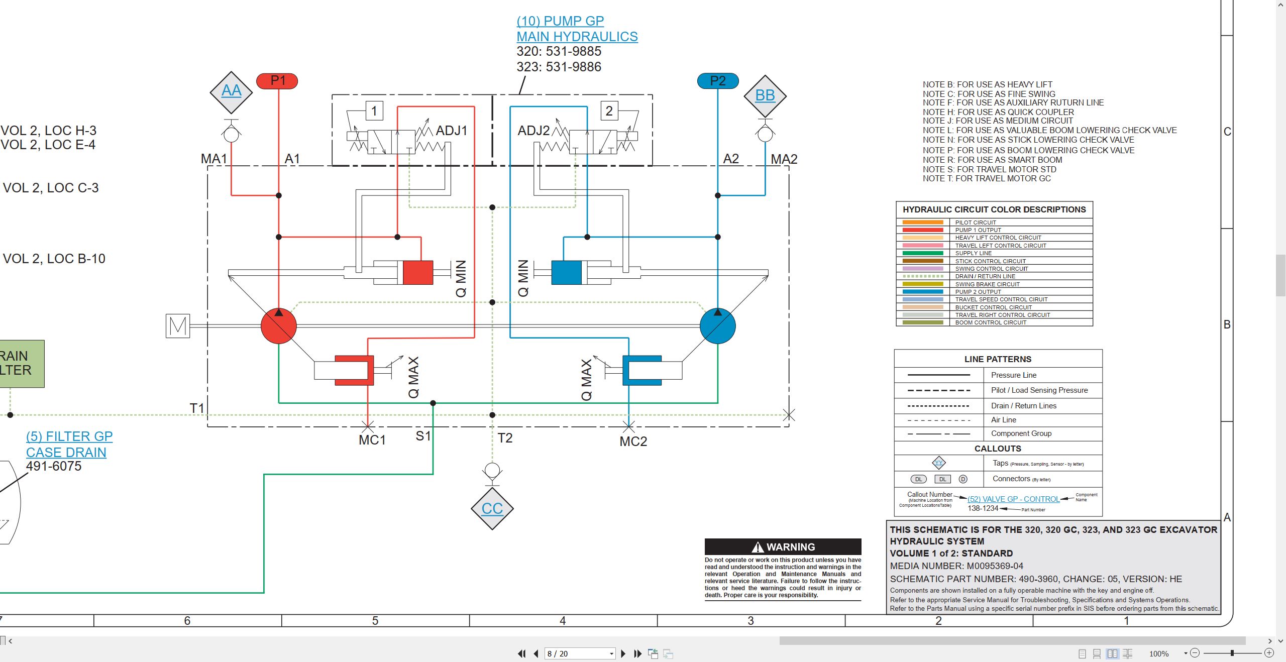 CAT Excavator 323 Electrical Hydraulic Schematic (3)