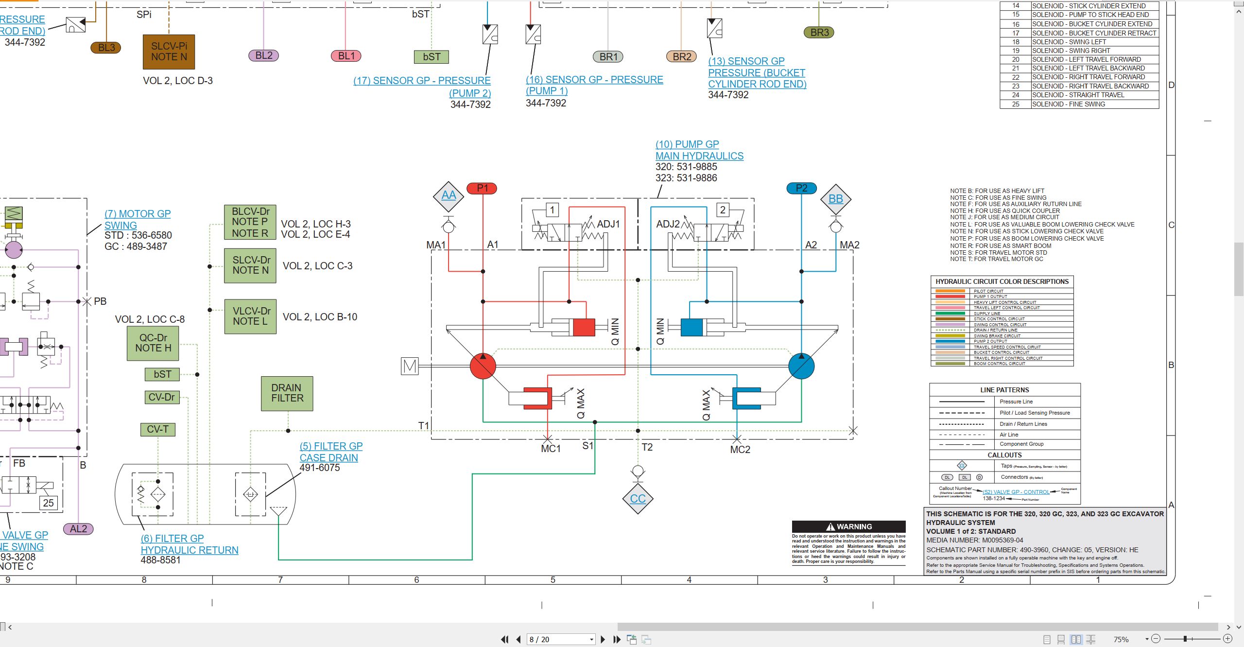 CAT Excavator 323 GC Electrical Hydraulic Schematic (3)