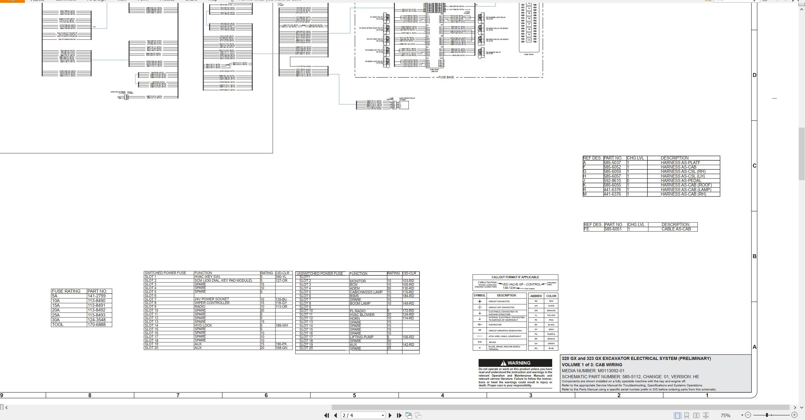 CAT Excavator 323 GX Electrical Hydraulic Schematic (2)