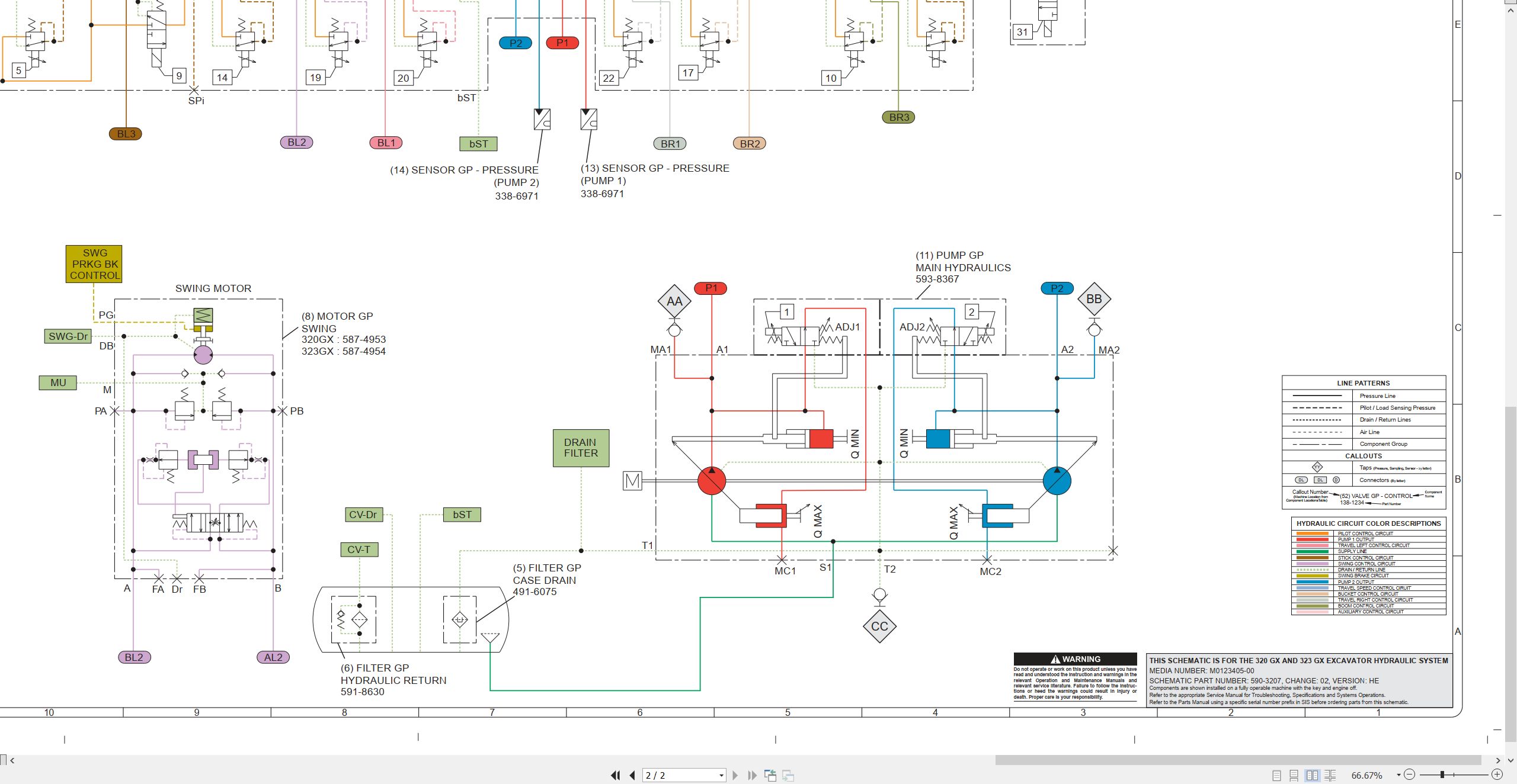 CAT Excavator 323 GX Electrical Hydraulic Schematic (3)