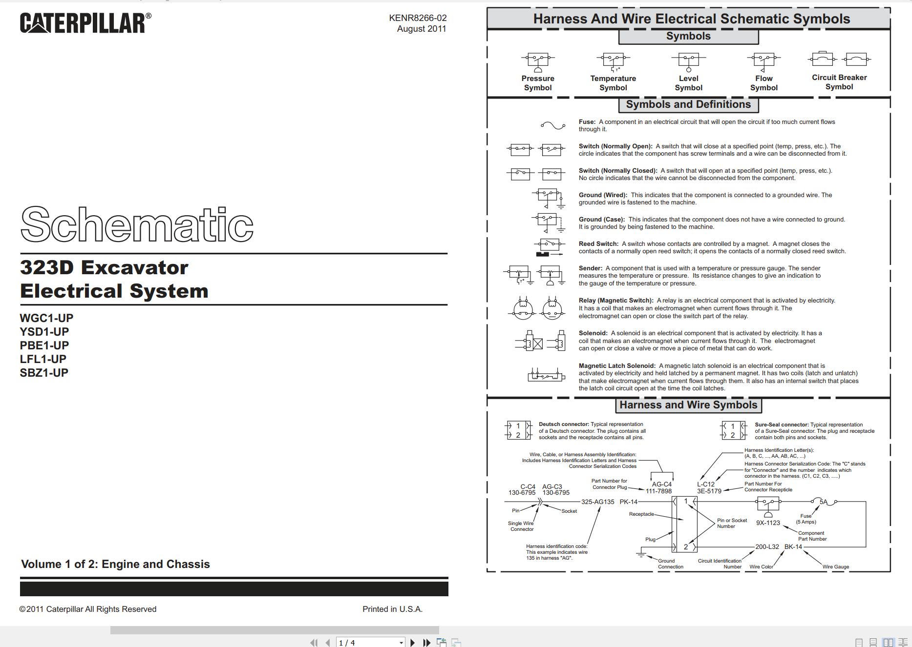 CAT Excavator 323D Electrical Hydraulic Schematic (1)