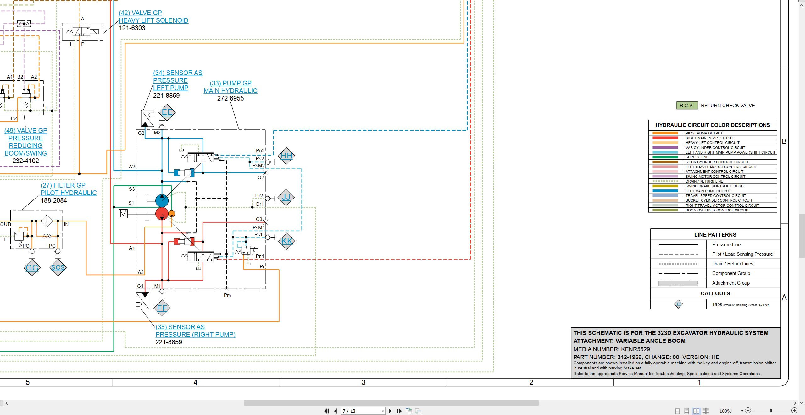 CAT Excavator 323D Electrical Hydraulic Schematic (3)