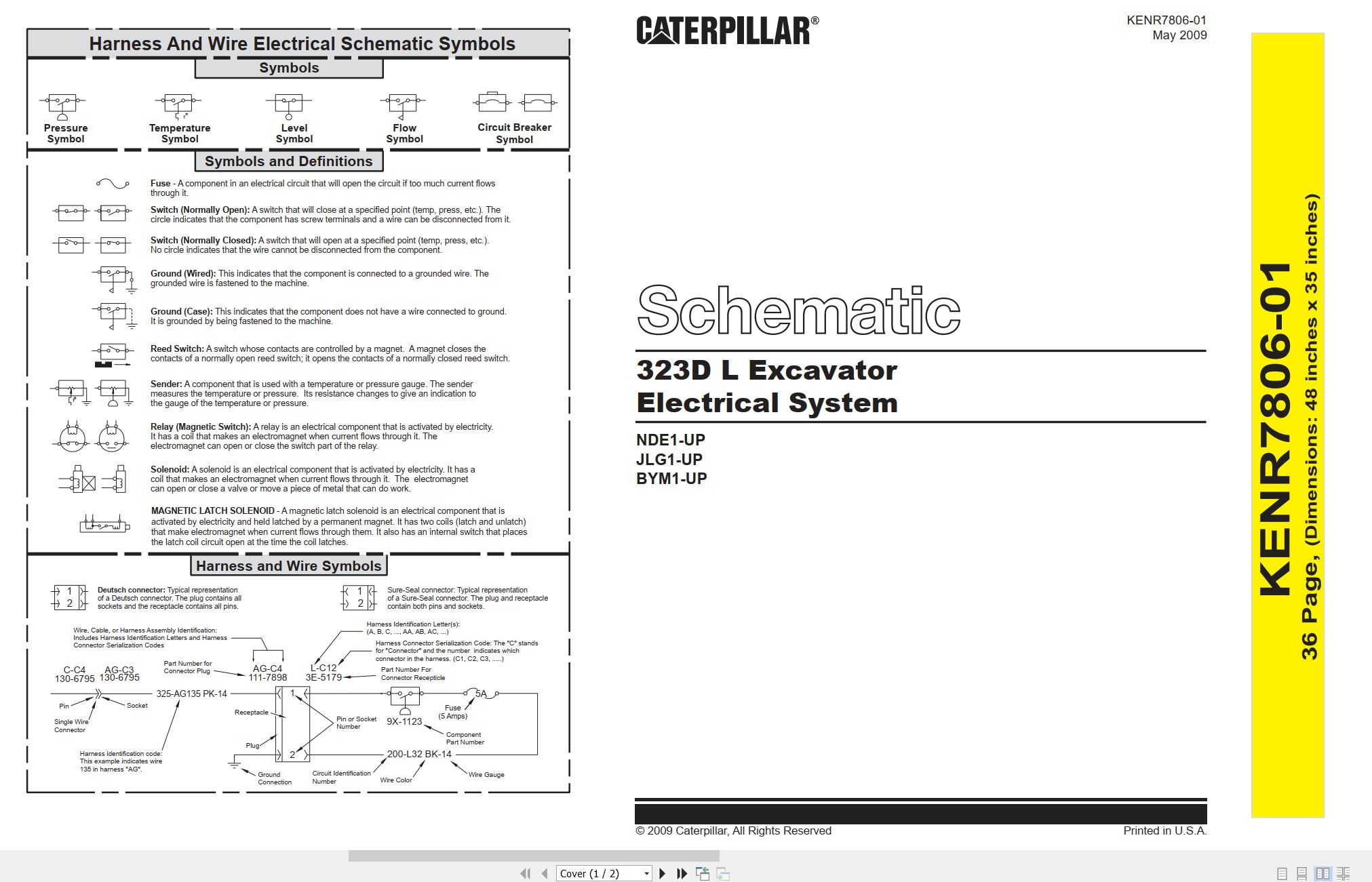 CAT Excavator 323D L Electrical Schematic KENR7806 01 2009 (1)