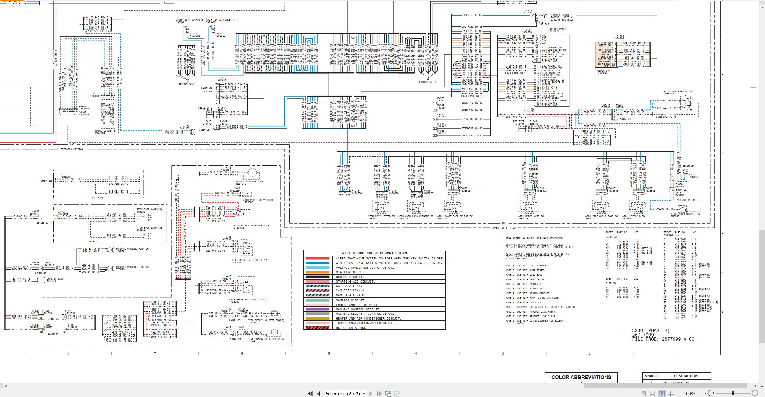 CAT Excavator 323D L Electrical Schematic KENR7806 01 2009 (2)