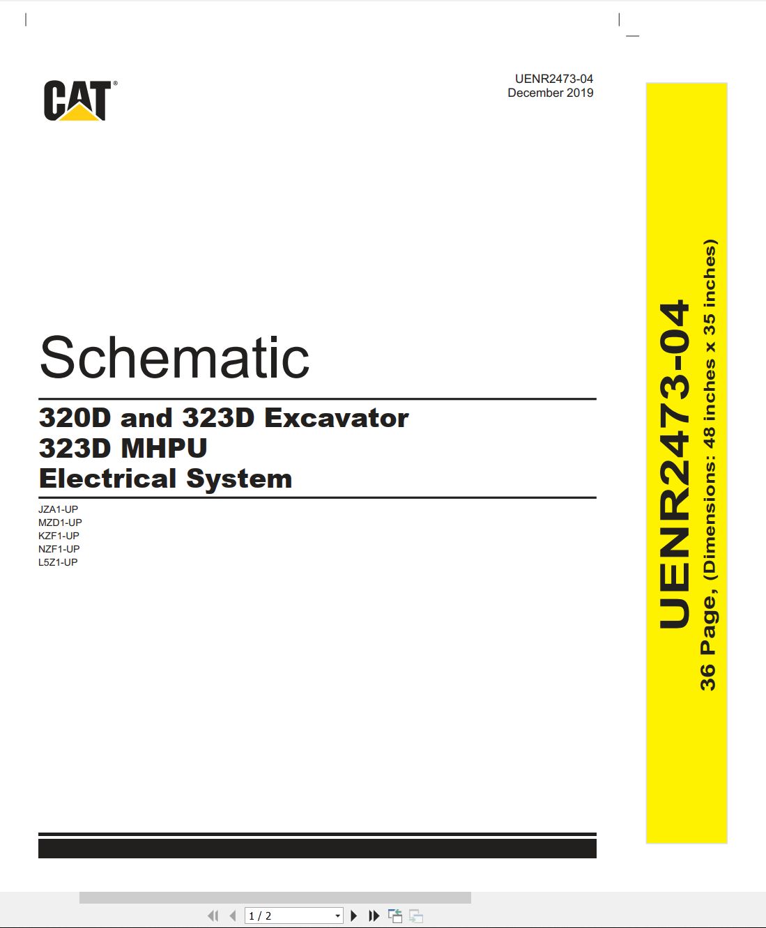 CAT Excavator 323D MHPU Electrical Hydraulic Schematic (1)