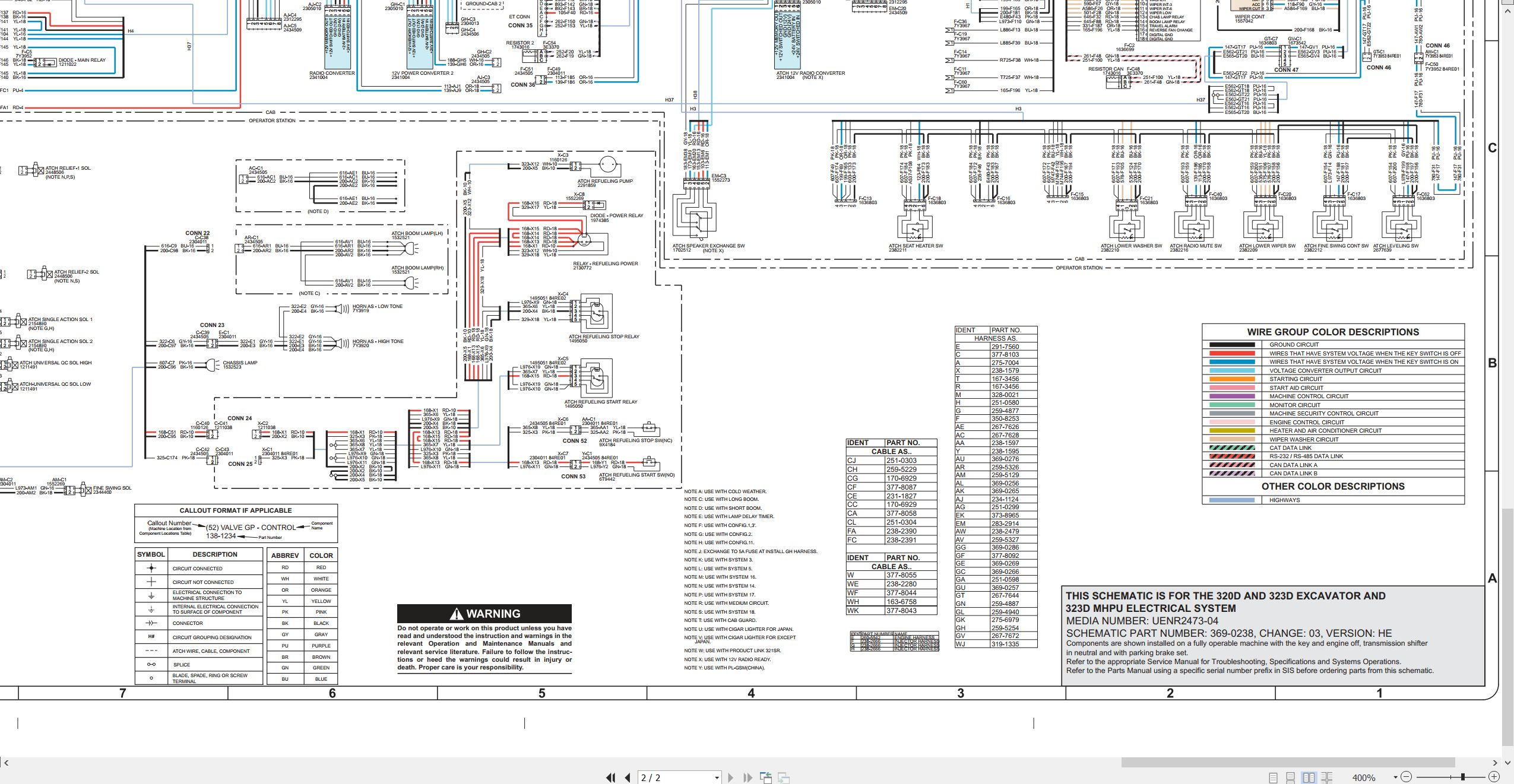 CAT Excavator 323D MHPU Electrical Hydraulic Schematic (2)
