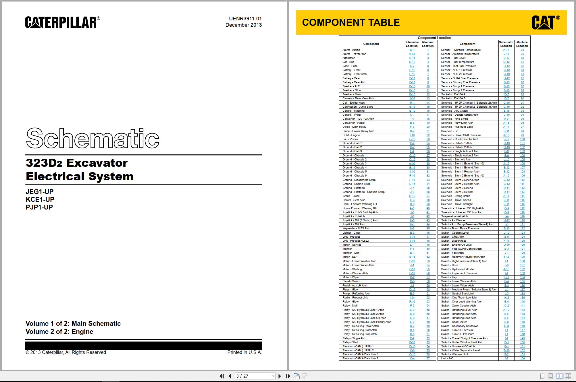 CAT Excavator 323D2 Electrical Hydraulic Schematic (1)