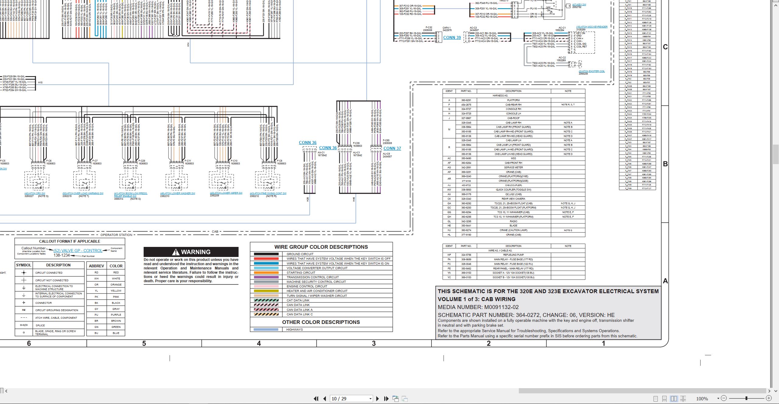 CAT Excavator 323E Electrical Hydraulic Schematic (2)