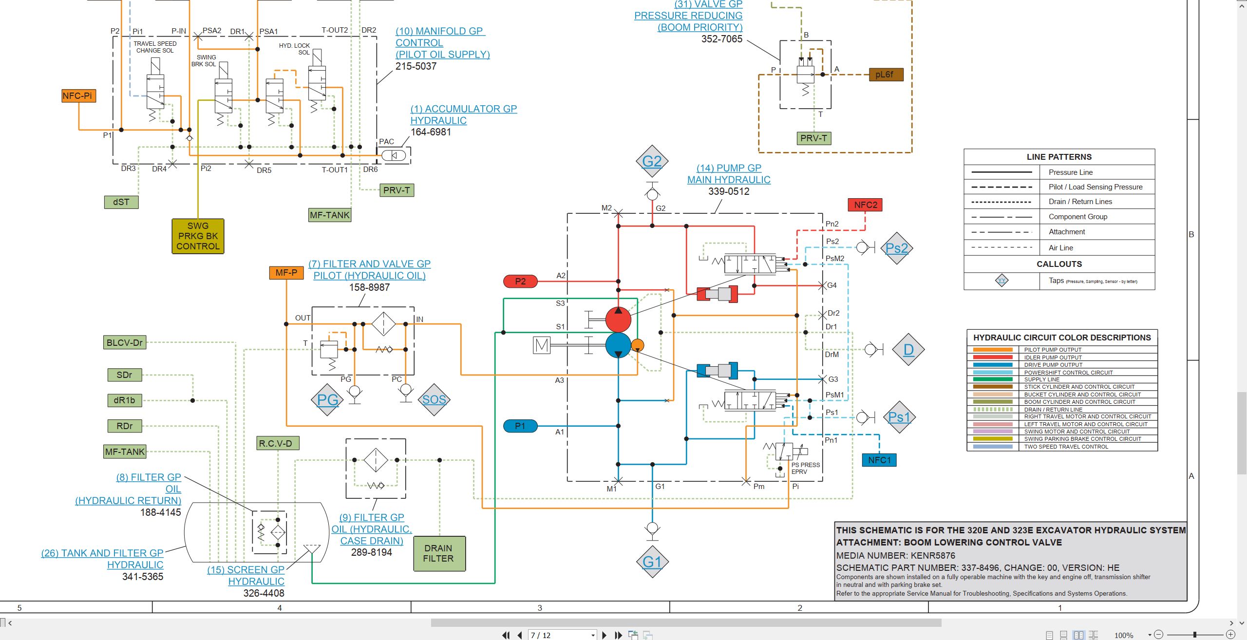 CAT Excavator 323E Electrical Hydraulic Schematic (3)