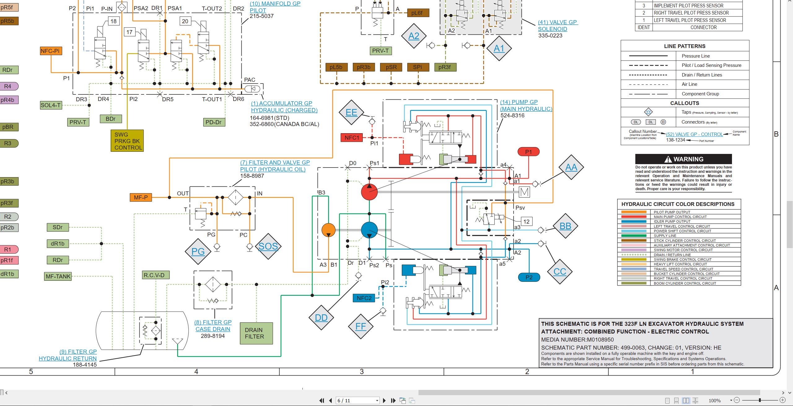 CAT Excavator 323F LN Electrical Hydraulic Schematic (3)